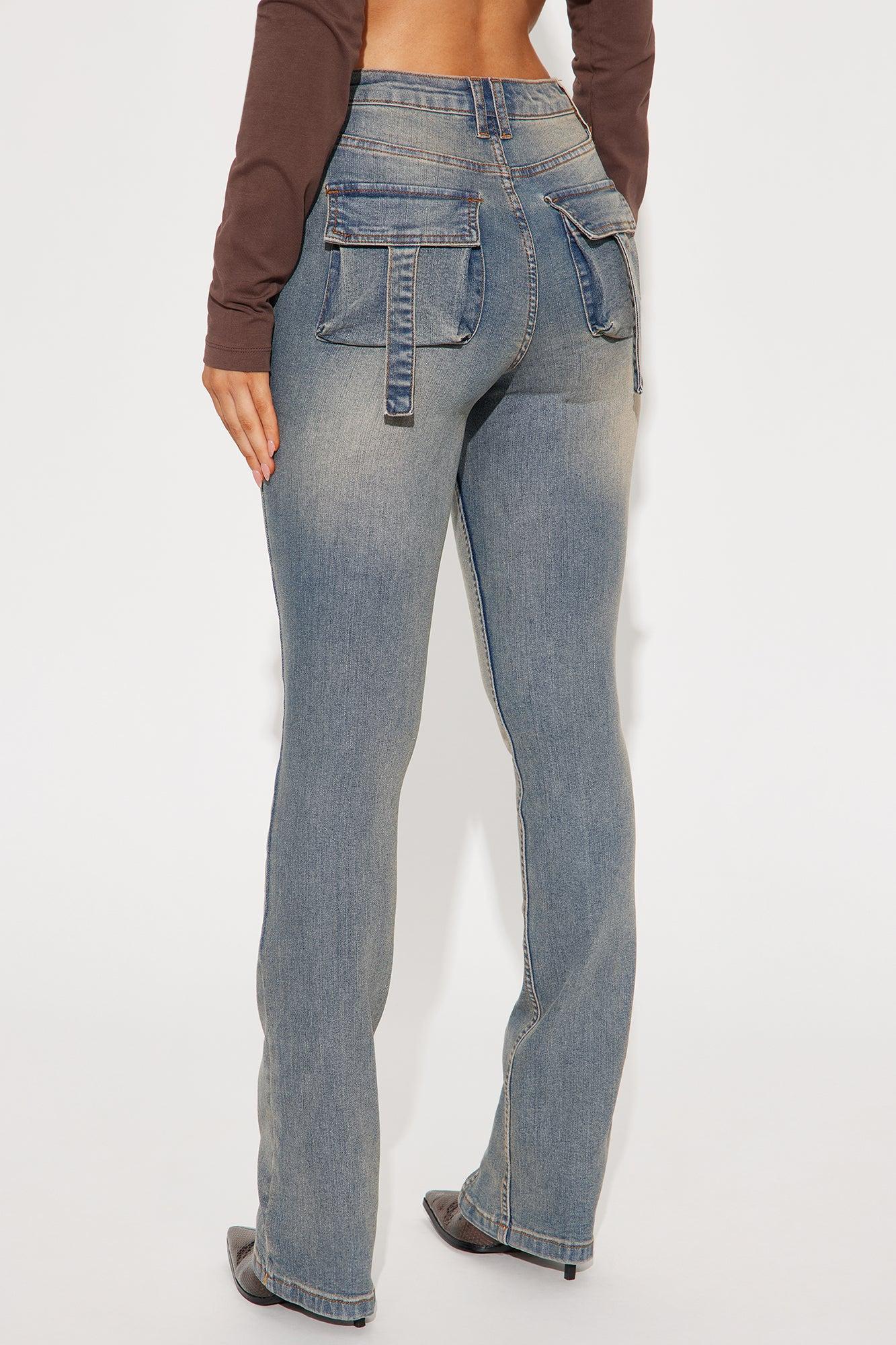 Tap In Tinted Stretch Bootcut Jeans - Medium Wash Product Image