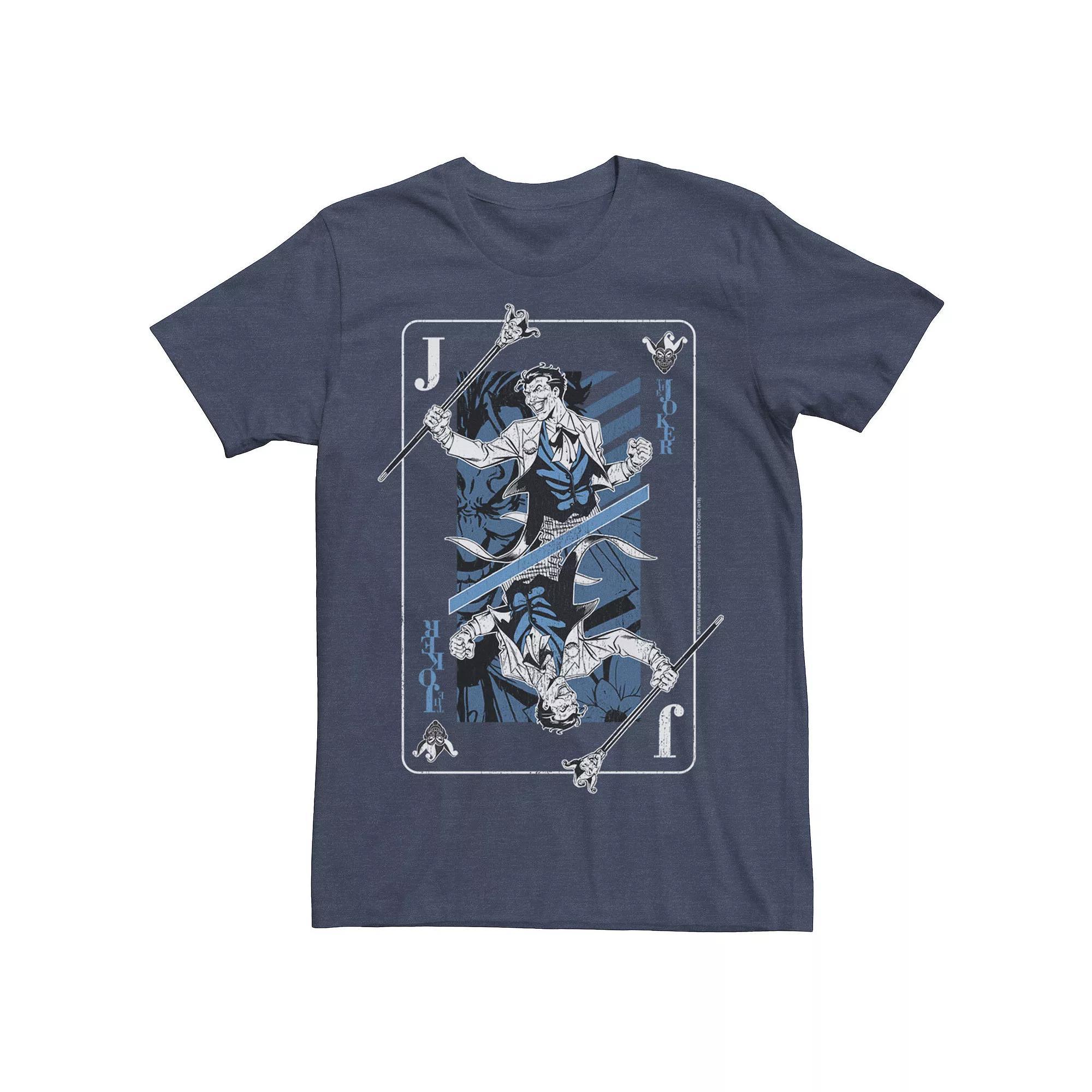 Men's DC Comics The Joker Playing Card Tee, Size: Large, Grey Heather Product Image