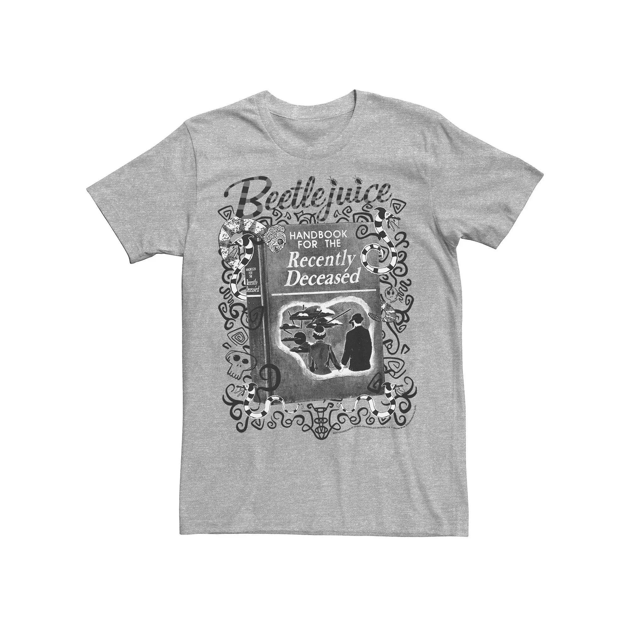 Men's Beetlejuice Handbook For The Recently Deceased Poster Tee, Size: XXL, Athletic Grey Product Image