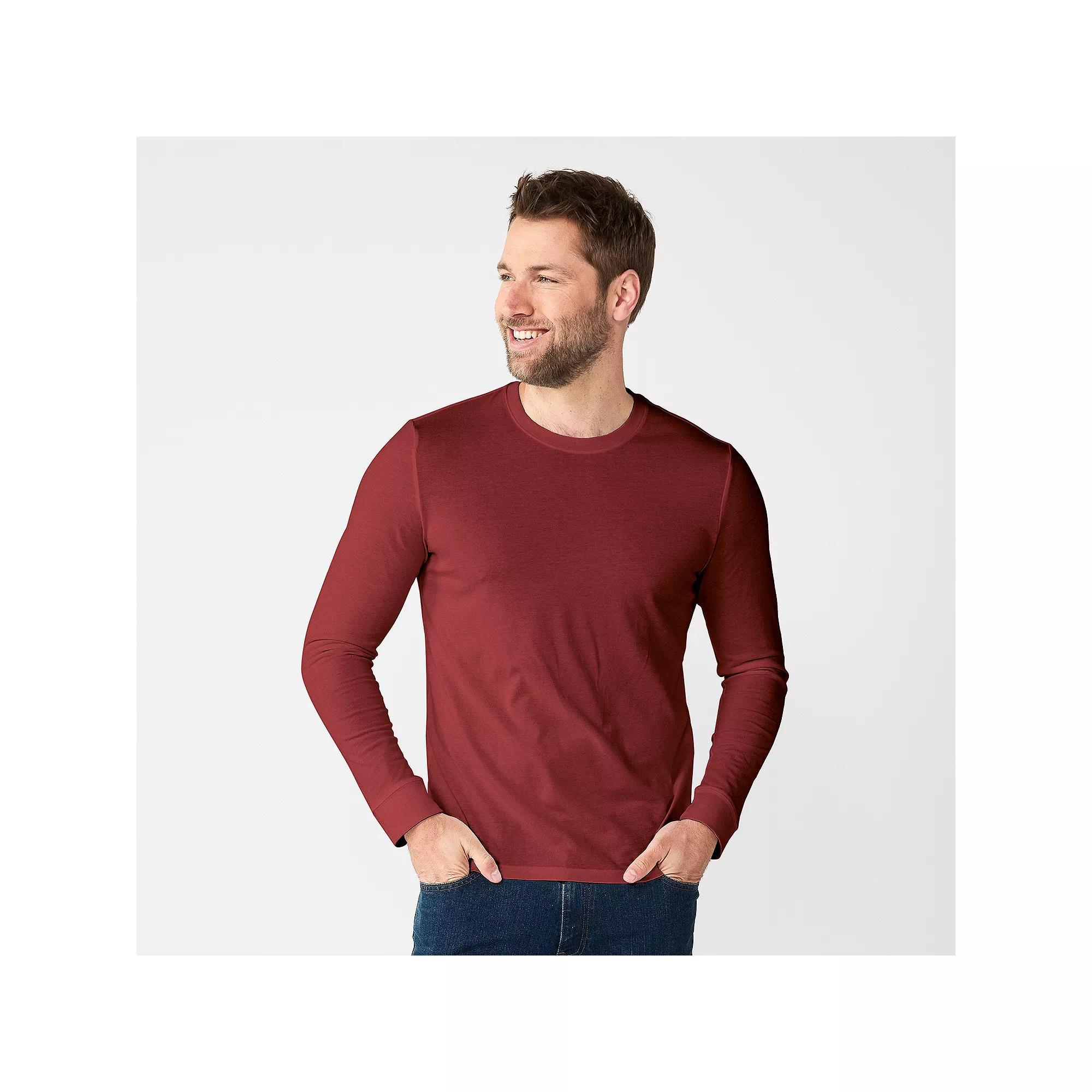 Men's Sonoma Goods For Life® Supersoft Long Sleeve Crewneck Tee, Size: Medium, Mineral Blue Product Image