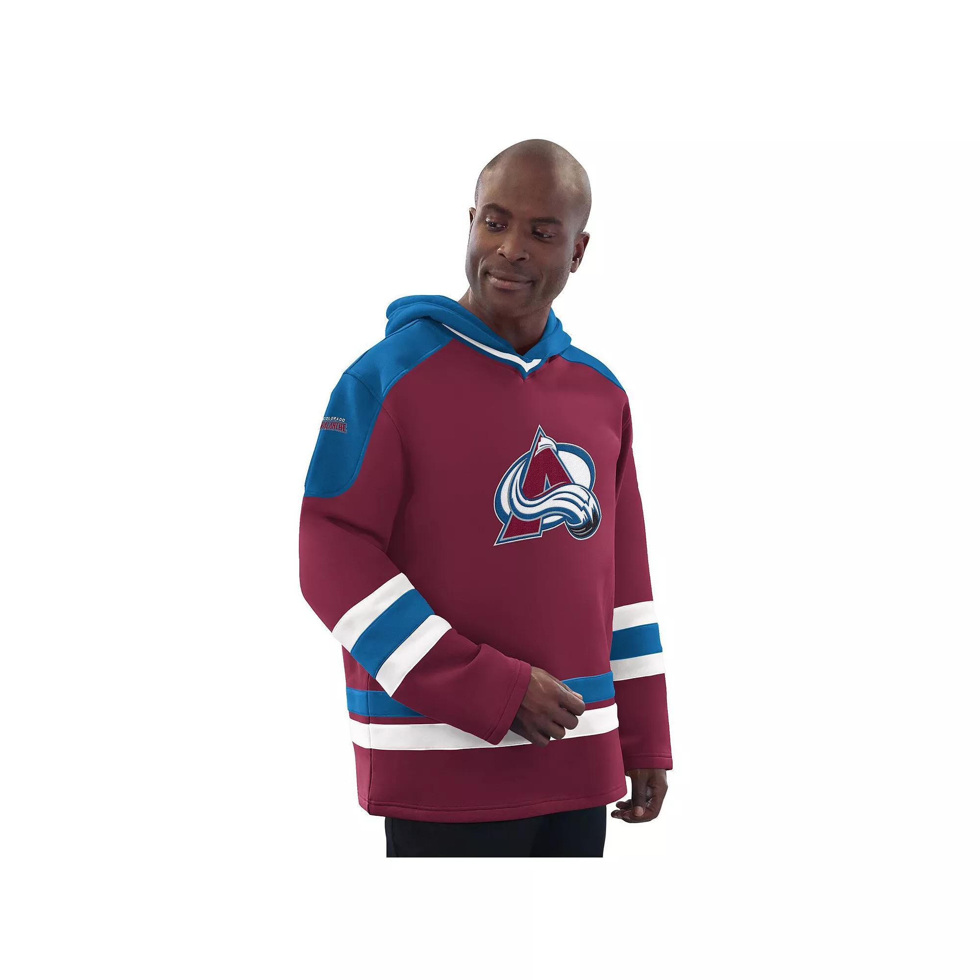 Men's Starter Burgundy/Blue Colorado Avalanche Hockey Pullover Hoodie, Size: 2XL, Med Re Product Image