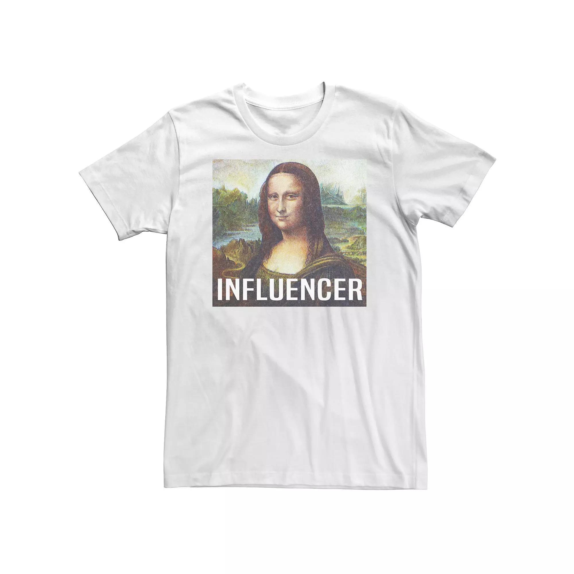Big & Tall Trendy Mona Lisa "Influencer" Tee, Men's, Size: 3XL Tall, White Product Image