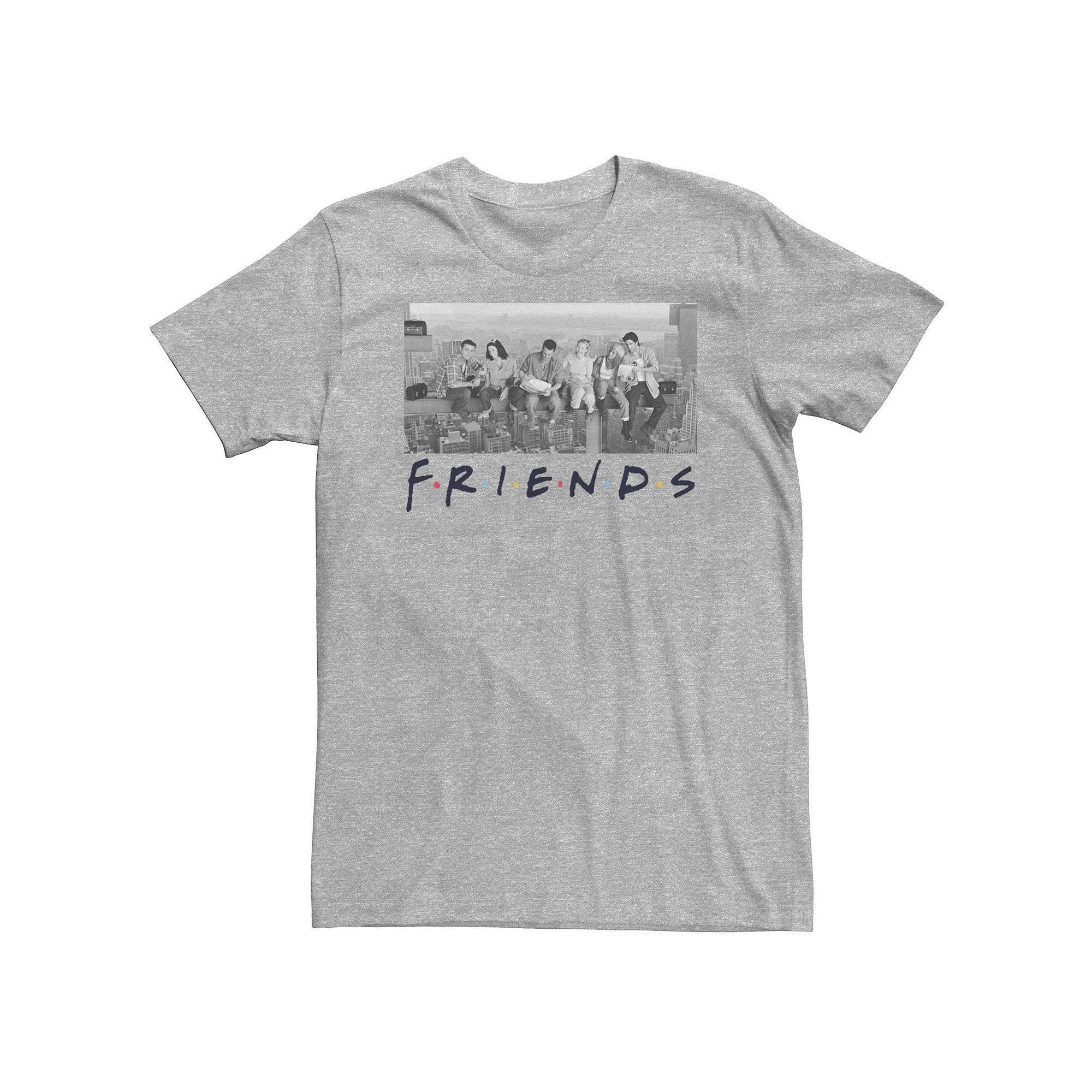 Big & Tall Friends Title Logo Group Skyline Portrait Tee, Men's, Size: Large Tall, Athletic Grey Product Image