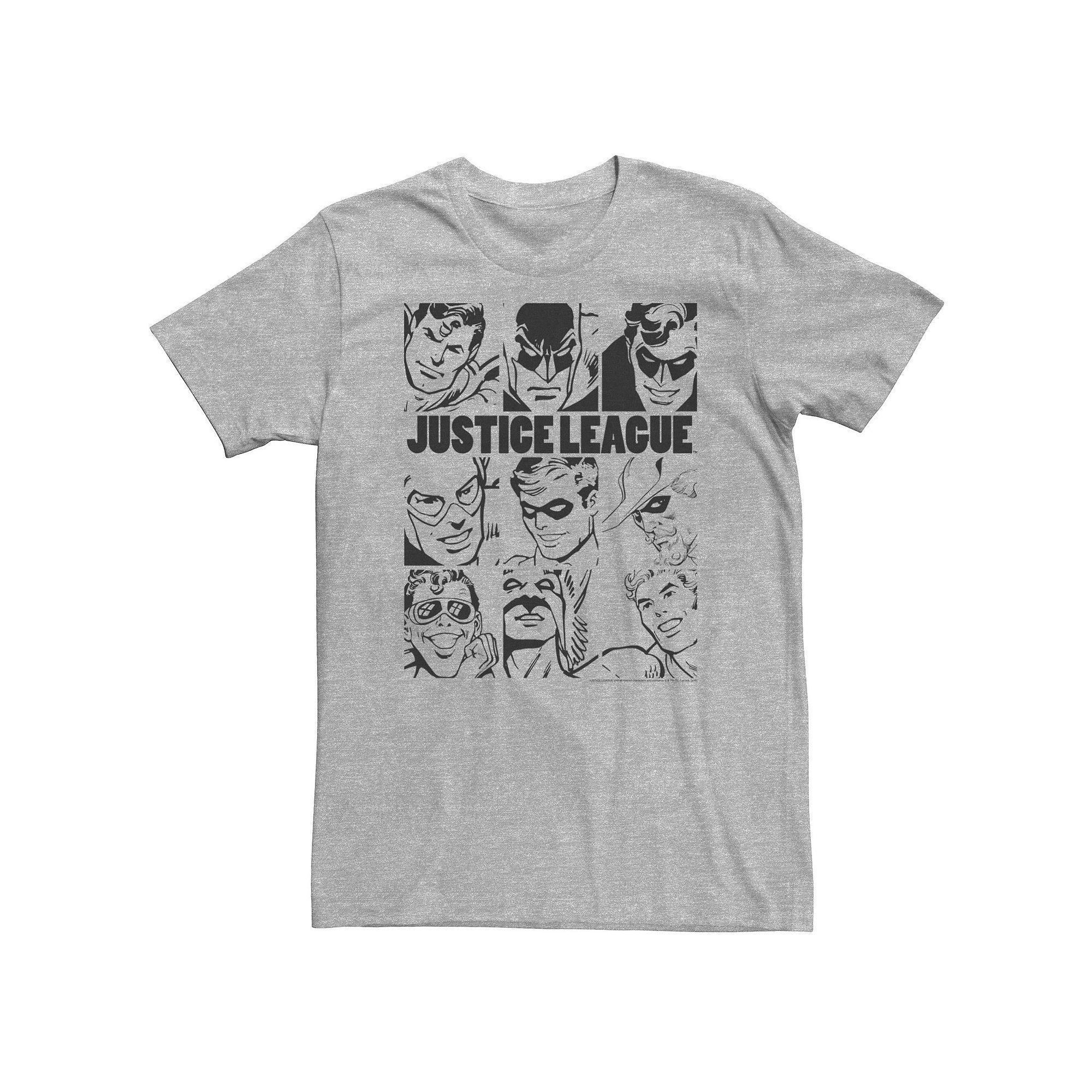 Big & Tall DC Comics Justice League Group Shot Panel Poster Tee, Men's, Size: 3XL, Athletic Grey Product Image