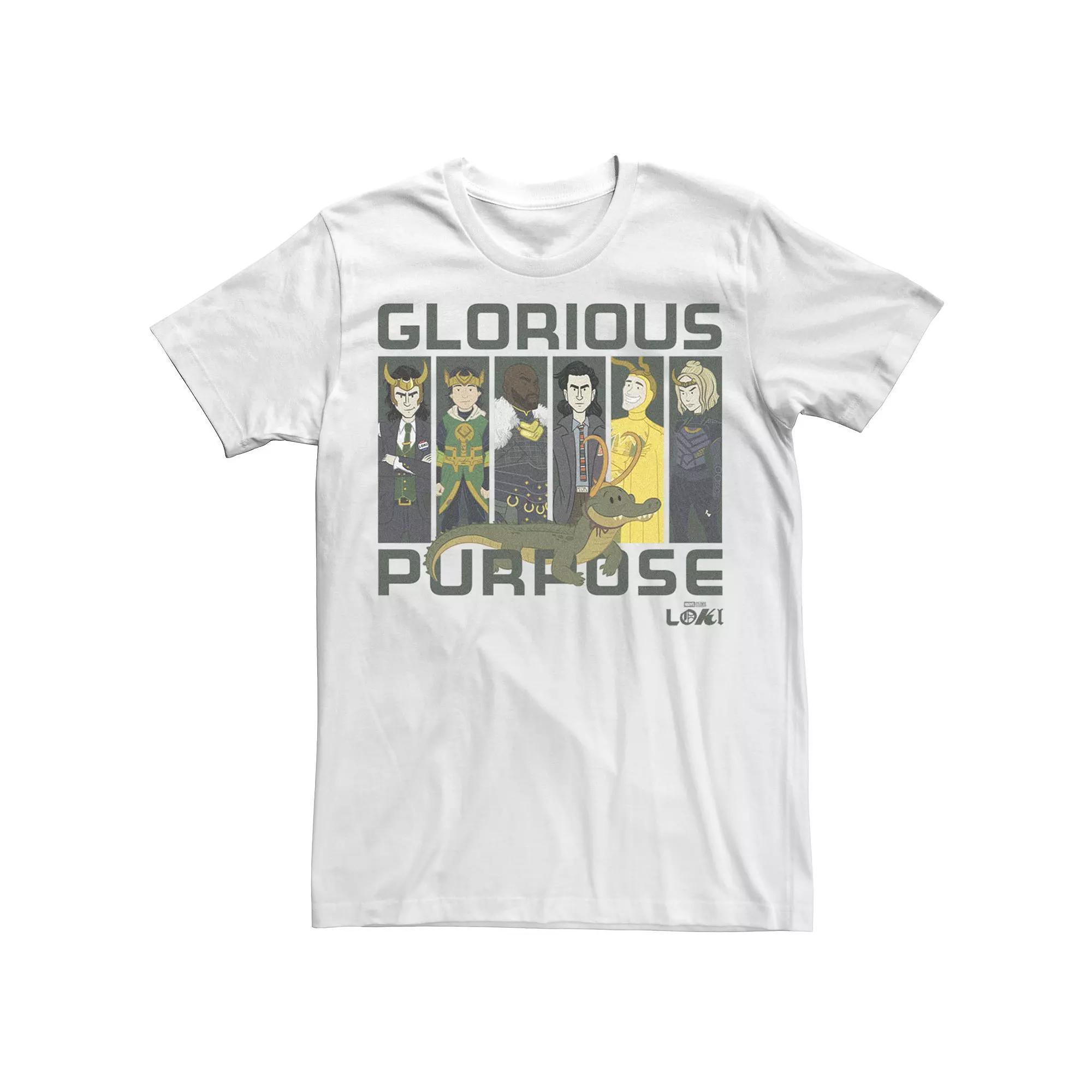 Men's Marvel Loki Variants Glorious Purpose Panels Tee, Boy's, Size: XS, White Product Image