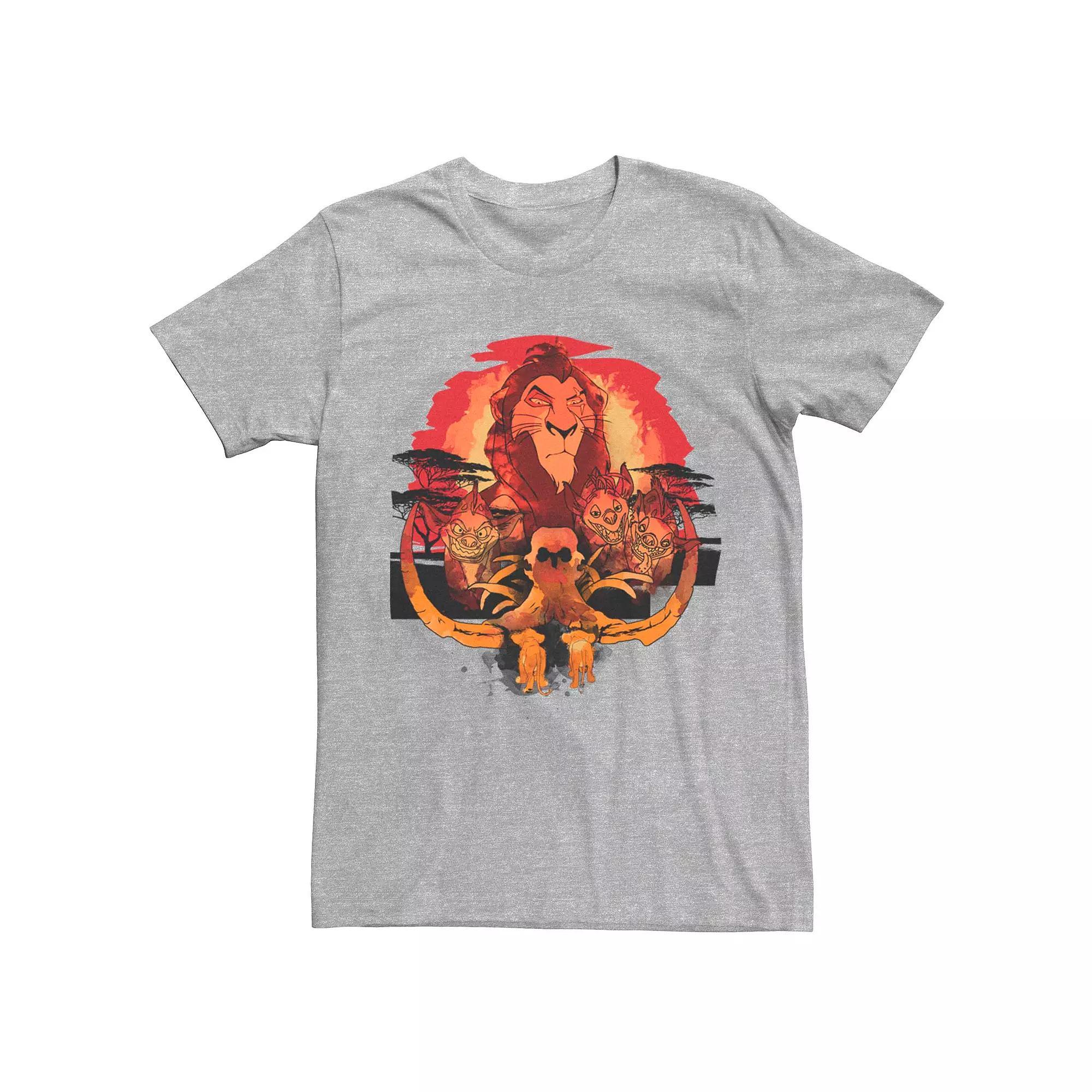 Disney's The Lion King Men's Scar Watercolor Bad Lands Portrait Tee, Size: Small, Athletic Grey Product Image