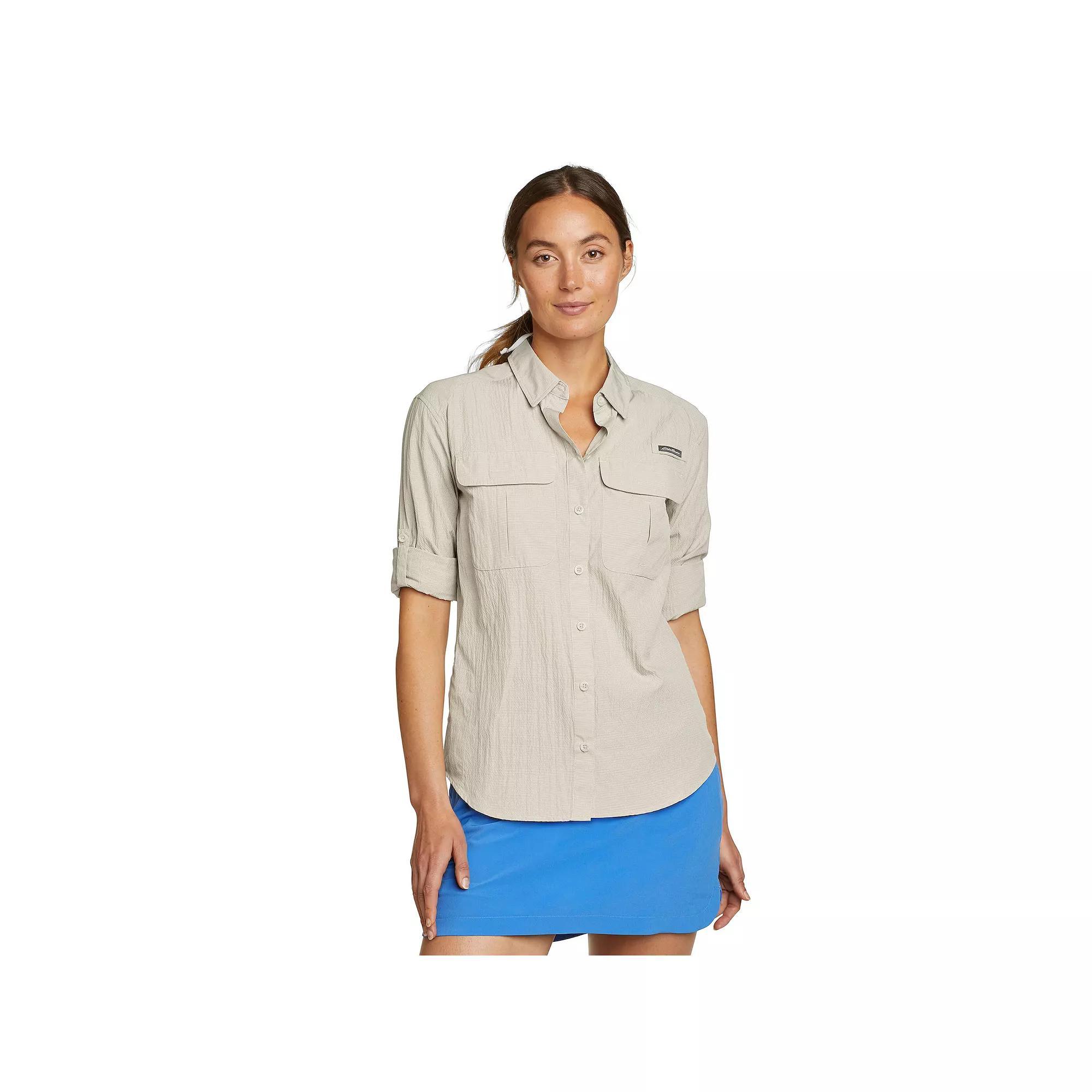 Women's Eddie Bauer Long Sleeve UPF Field Shirt, Size: XXL, Blue Product Image