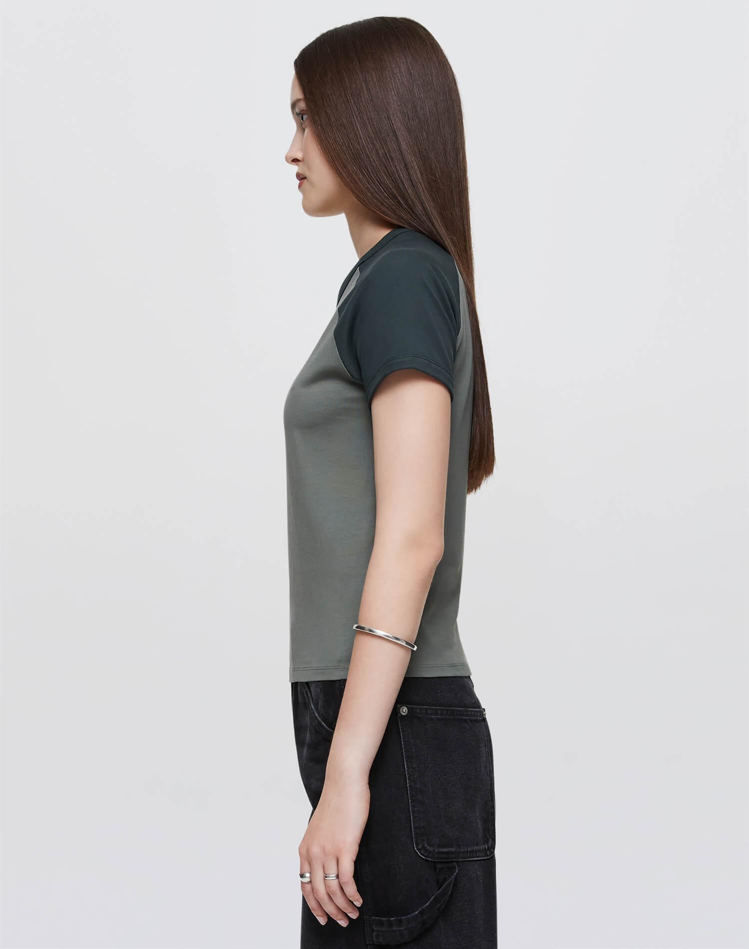 Hanes Raglan Baseball Tee - Juniper Mix Product Image