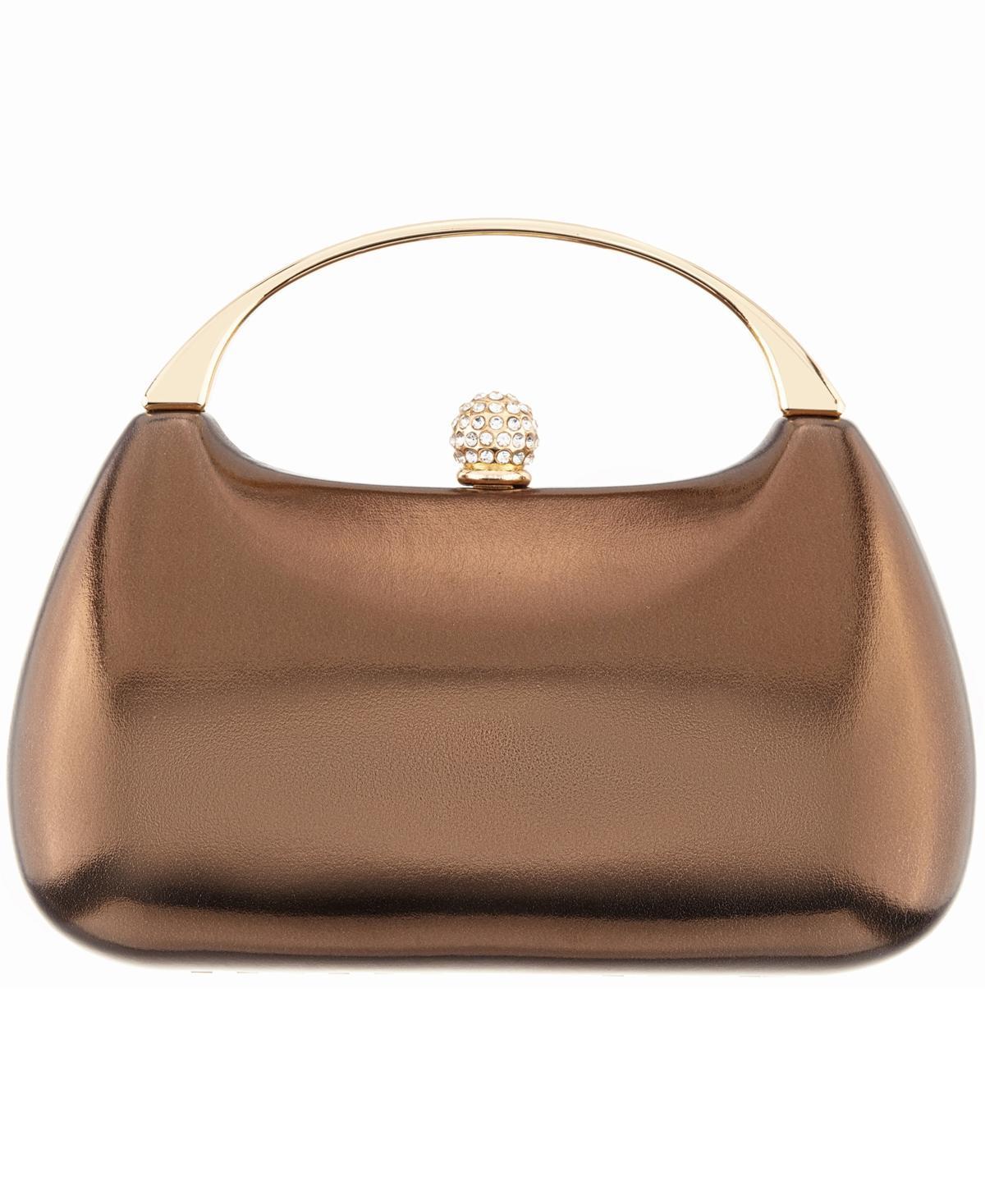 Nina Womens Metallic Minaudiere bag with Metal Handle Product Image