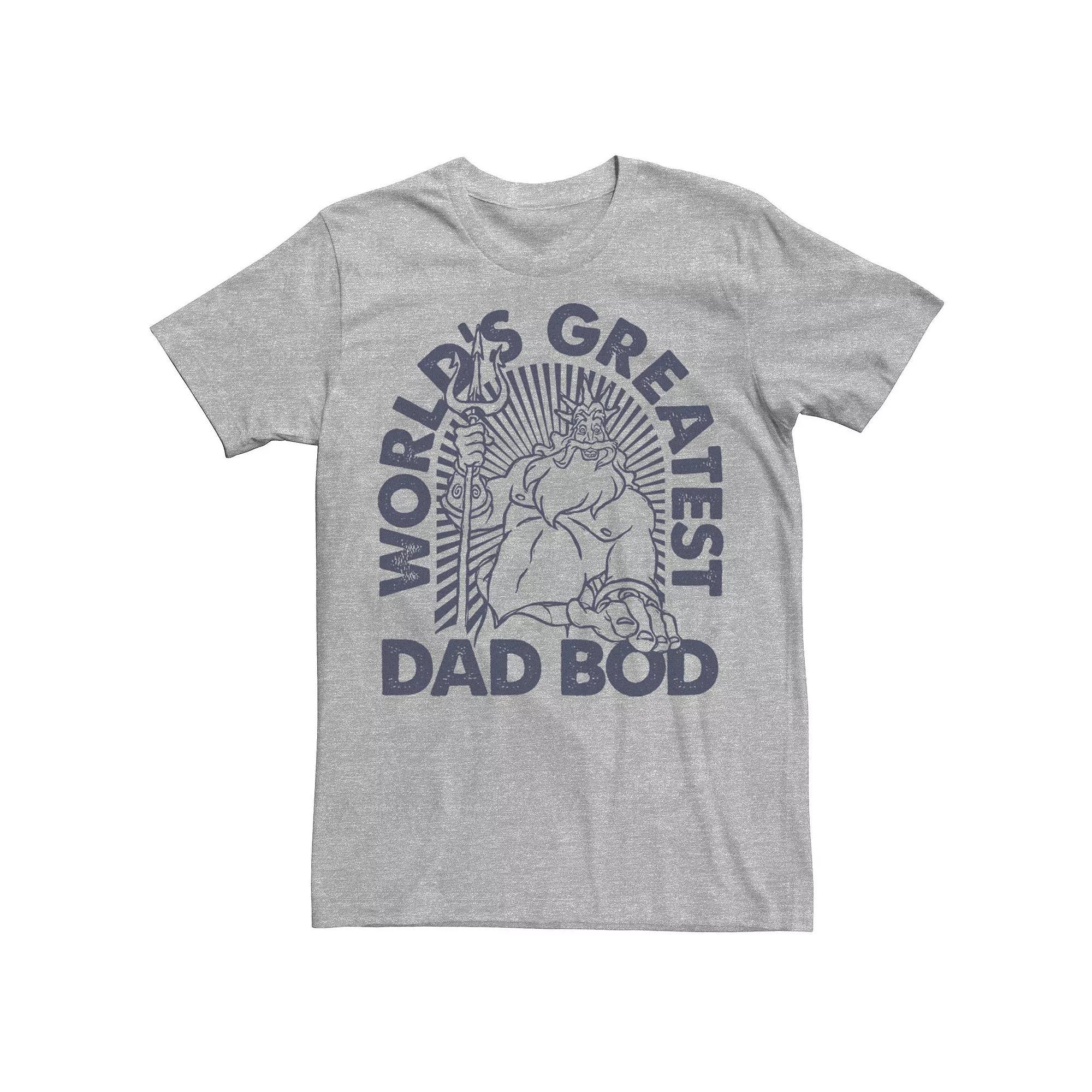 Disney's The Little Mermaid King Triton Men's World's Greatest Dad Tee, Size: Medium, Athletic Grey Product Image