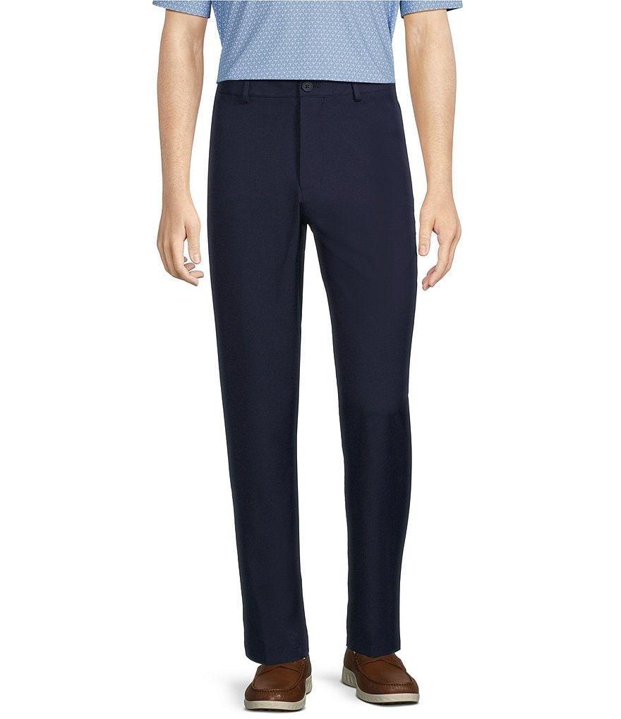 Roundtree & Yorke Performance Stewart Flat Front Classic Fit Solid Pants Product Image