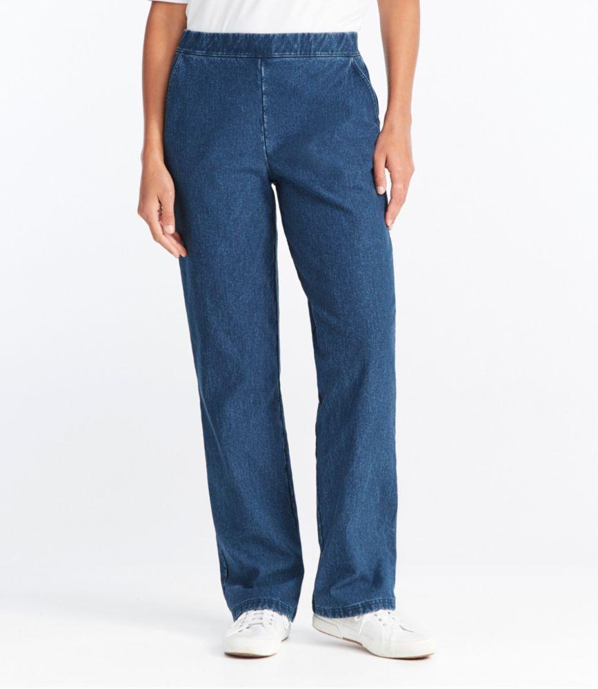 
                            Women's Perfect Fit Pants, Denim Straight-Leg Fleece-Backed
                         Product Image