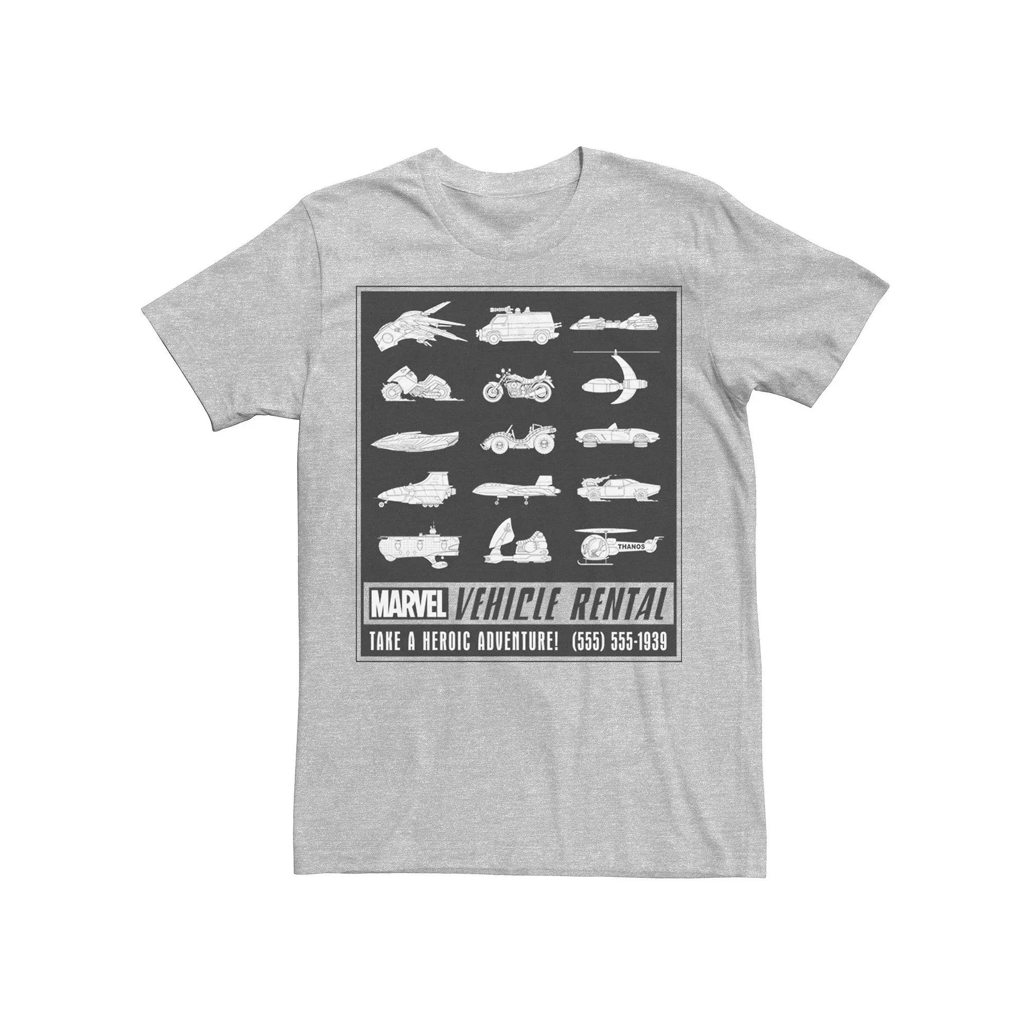 Men's Marvel Retro Comic Vehicle Rental Heroic Adventure Graphic Tee, Size: Medium, Athletic Grey Product Image