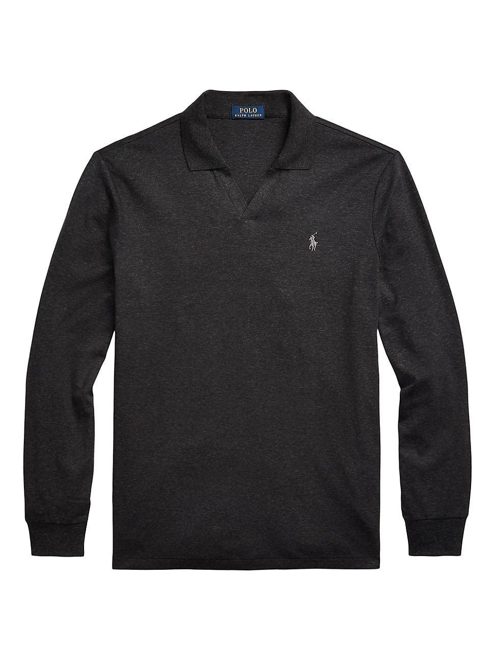 POLO RALPH LAUREN Men's Classic-fit Soft Cotton Polo Shirt In Black Marl Heather Product Image