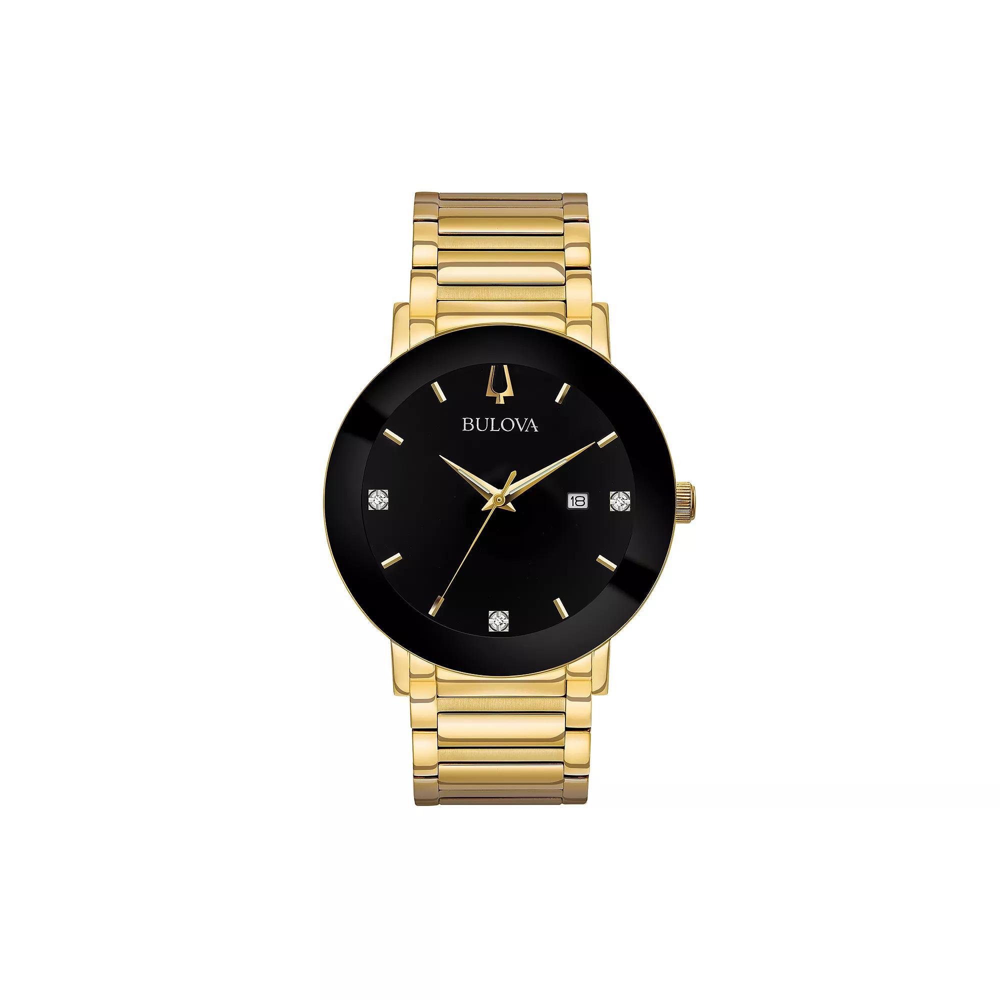 Bulova Mens Modern Diamond Stainless Steel Watch - 97D116 Gold Tone Product Image