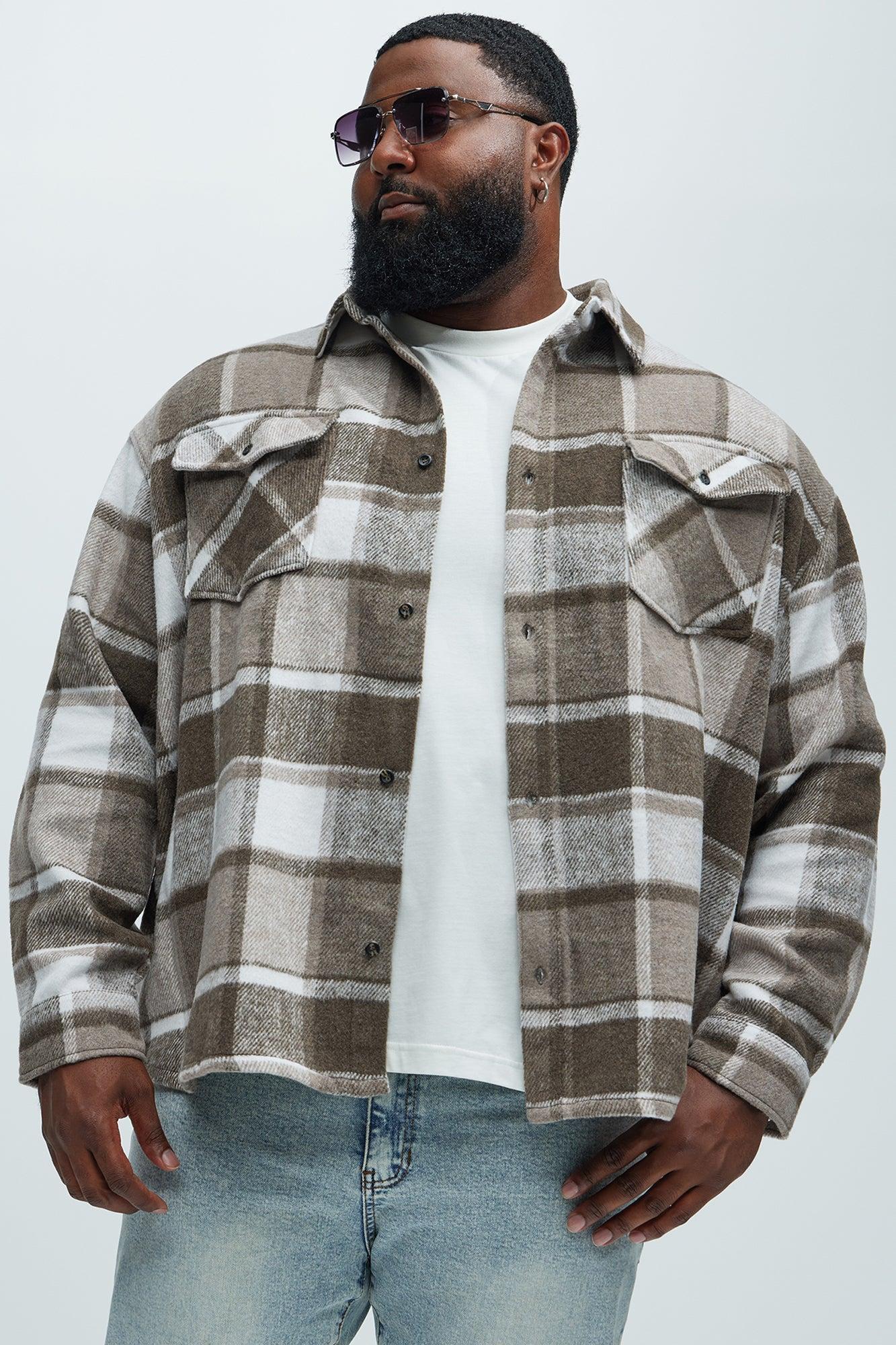 Wanted Plaid Shacket - Brown Product Image