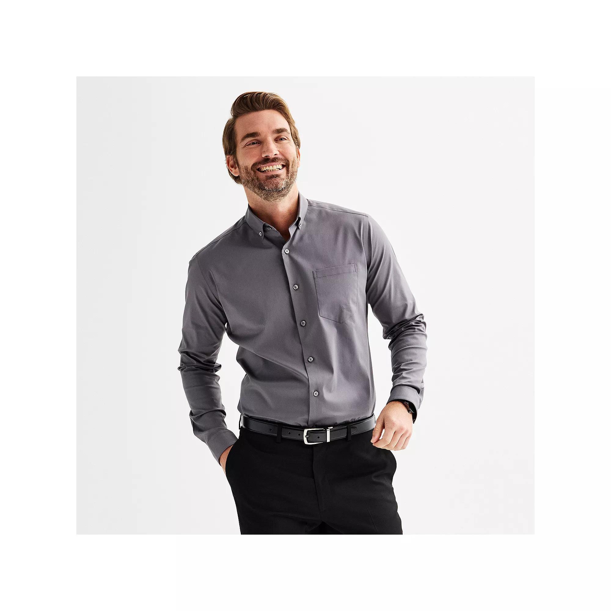 Mens Apt. 9 Wrinkle Free Slim-Fit Button Down Collar Dress Shirt Product Image