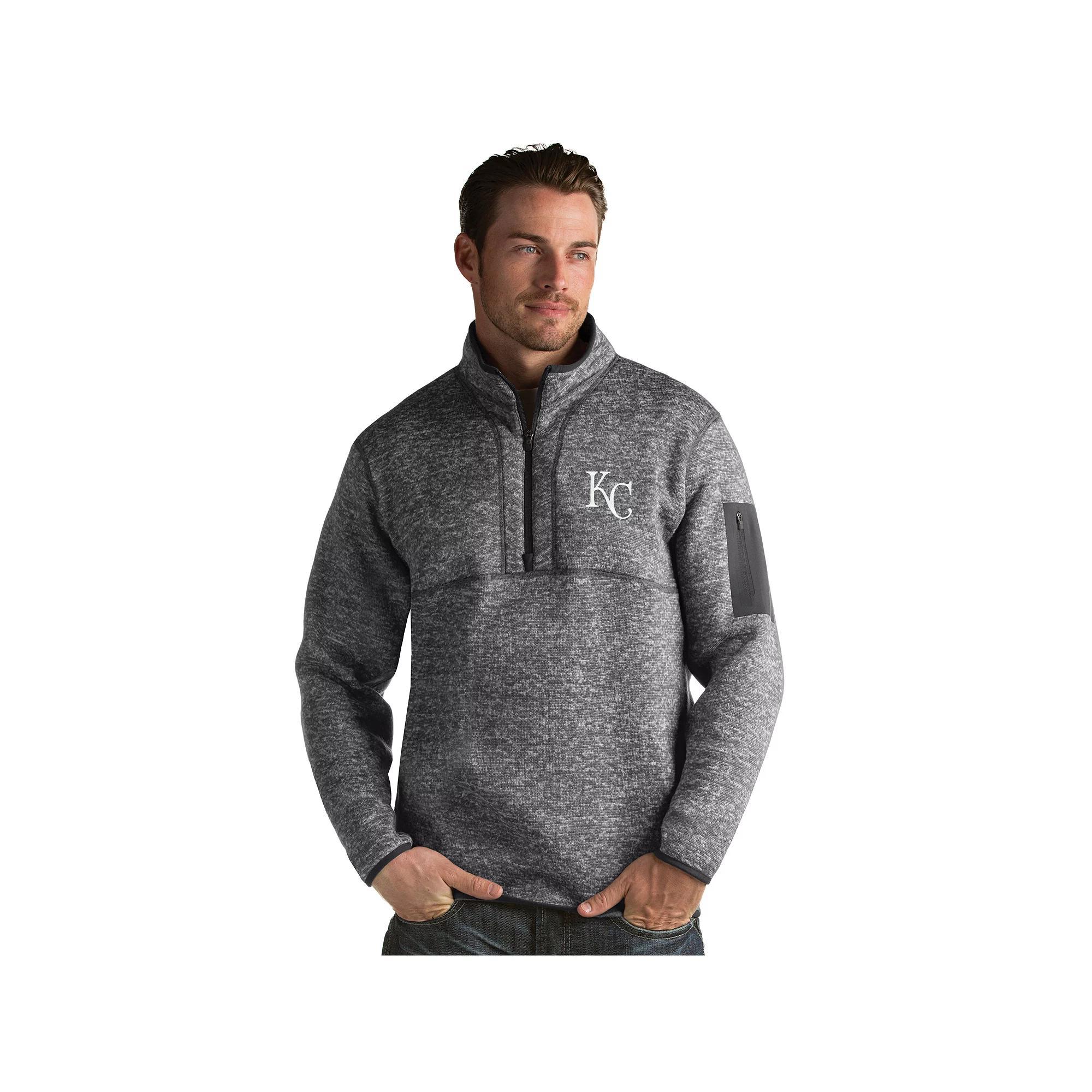 Mens Antigua Kansas City Royals Fortune Pullover Grey Product Image