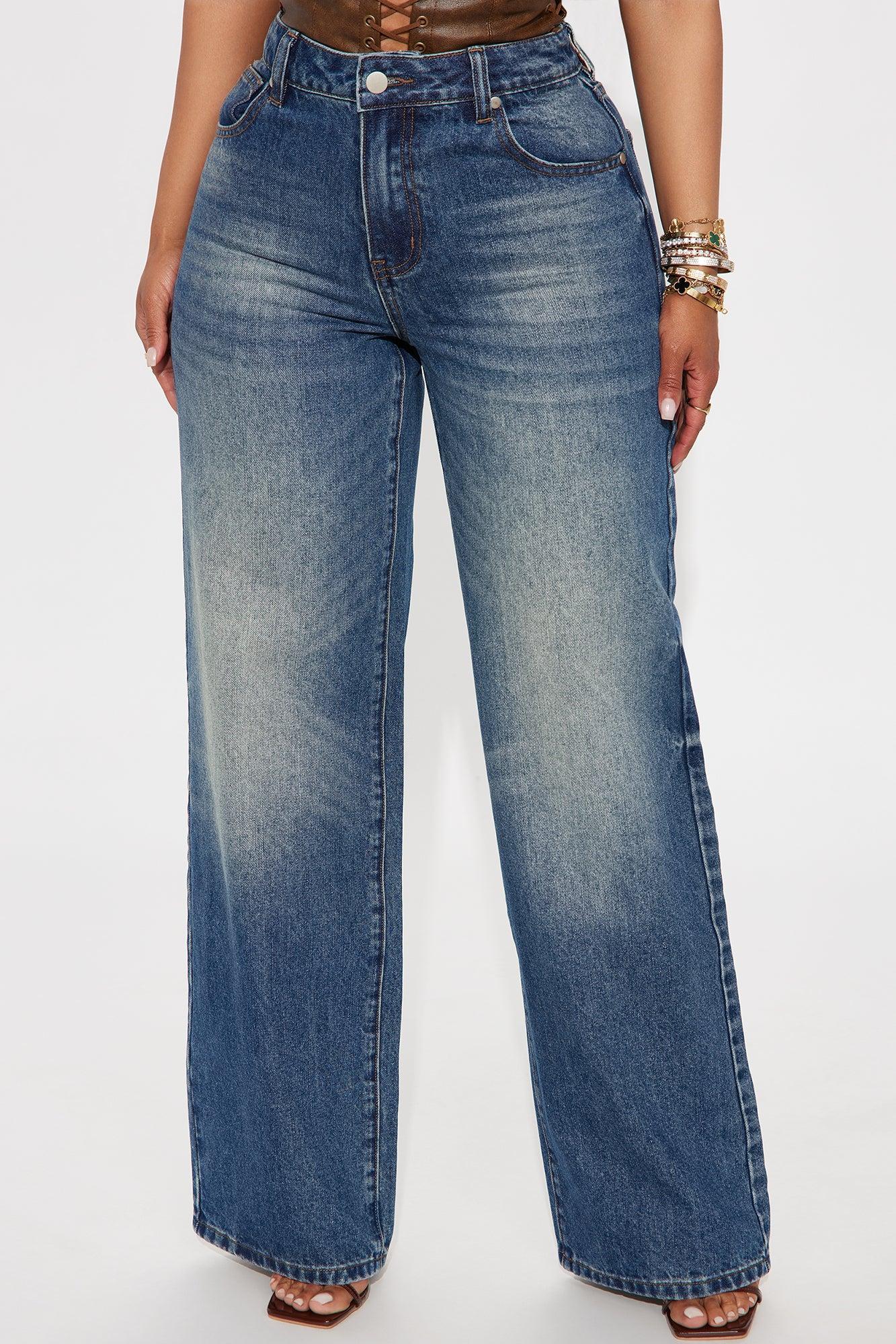 Comfort Zone Wide Leg Jeans - Dark Wash Product Image