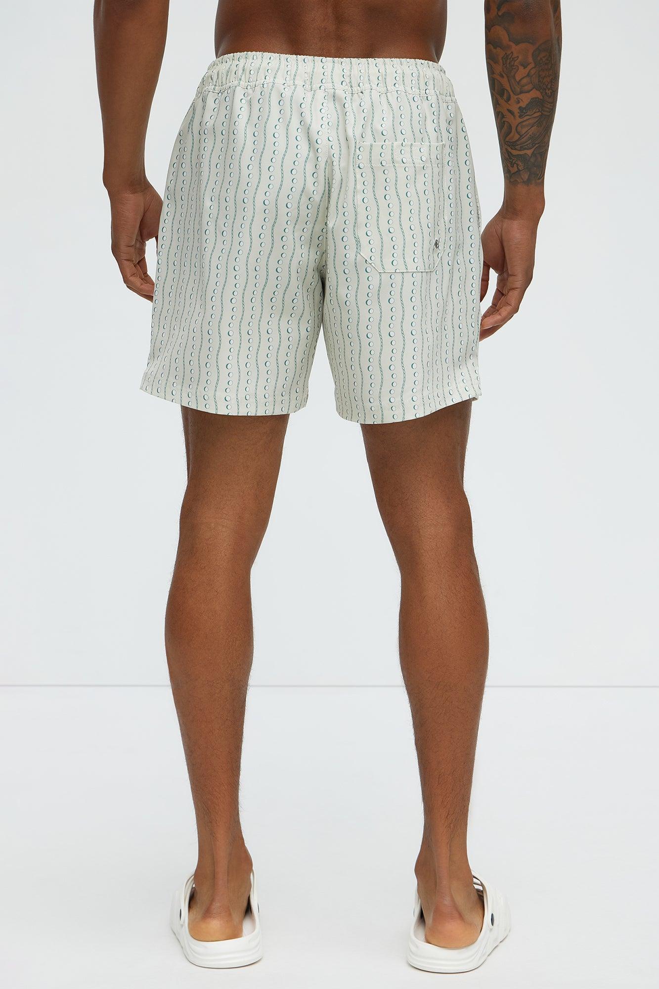 Pearl Printed Swim Mid Trunk - Cream/combo Product Image