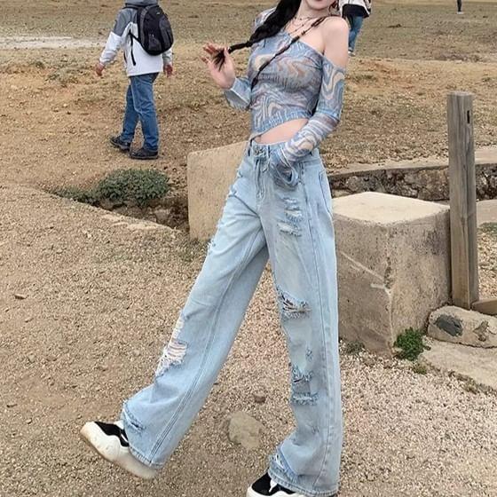 Long-Sleeve Off Shoulder Mesh Crop Top Product Image