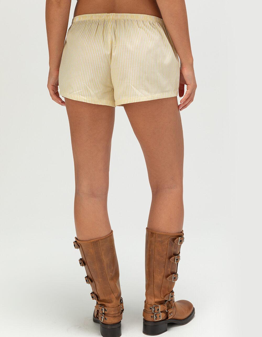 FULL TILT Low Rise Womens Boxer Shorts - PALE YELLOW Product Image