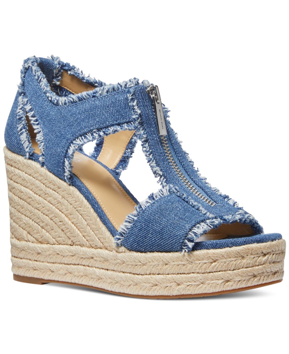 MICHAEL Michael Kors Berkley Mid Wedge (Denim) Women's Shoes Product Image