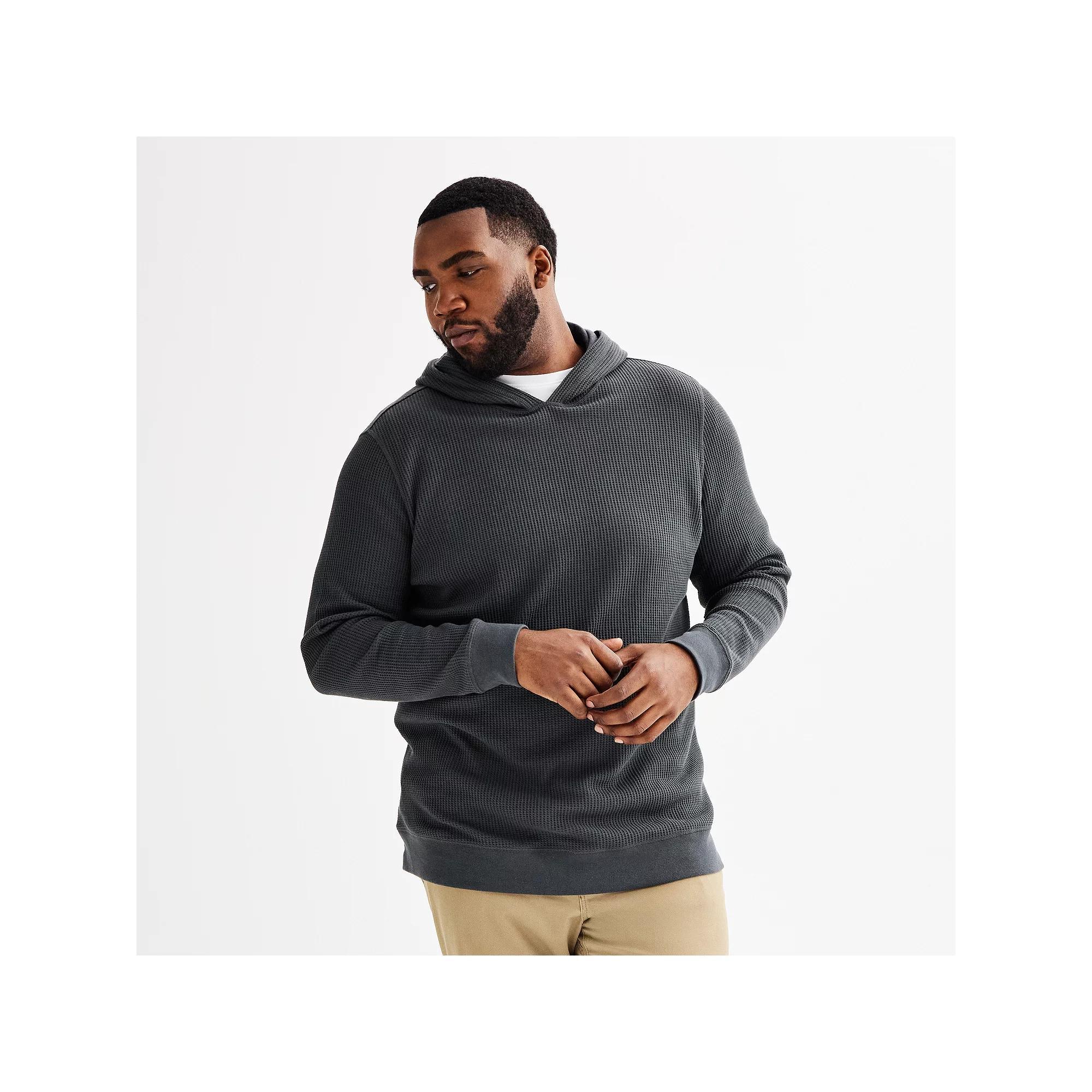 Big & Tall Sonoma Goods For Life® Essential Waffle Hoodie, Men's, Size: XXL Tall, Grey Product Image