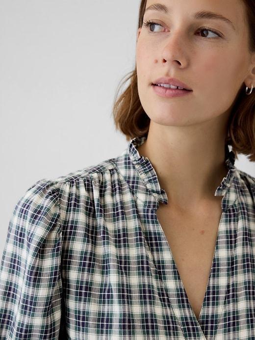 Ruffled Puff-Sleeve Shirt Product Image