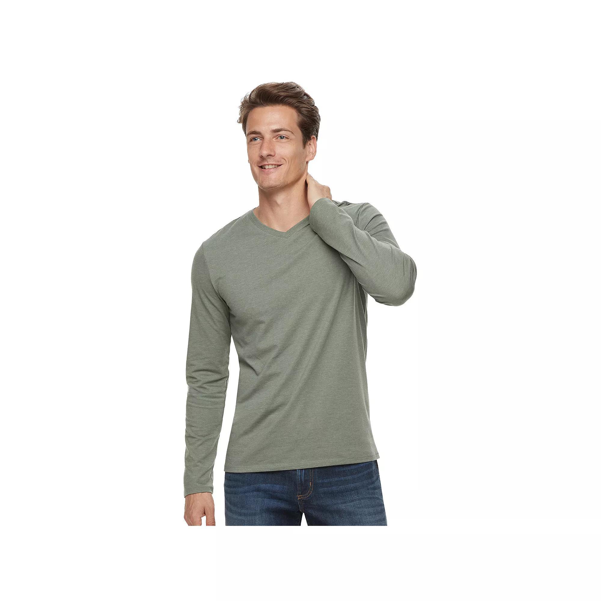 Men's Apt. 9® Premier Flex V-Neck Tee, Size: Medium, Aspen Green Product Image