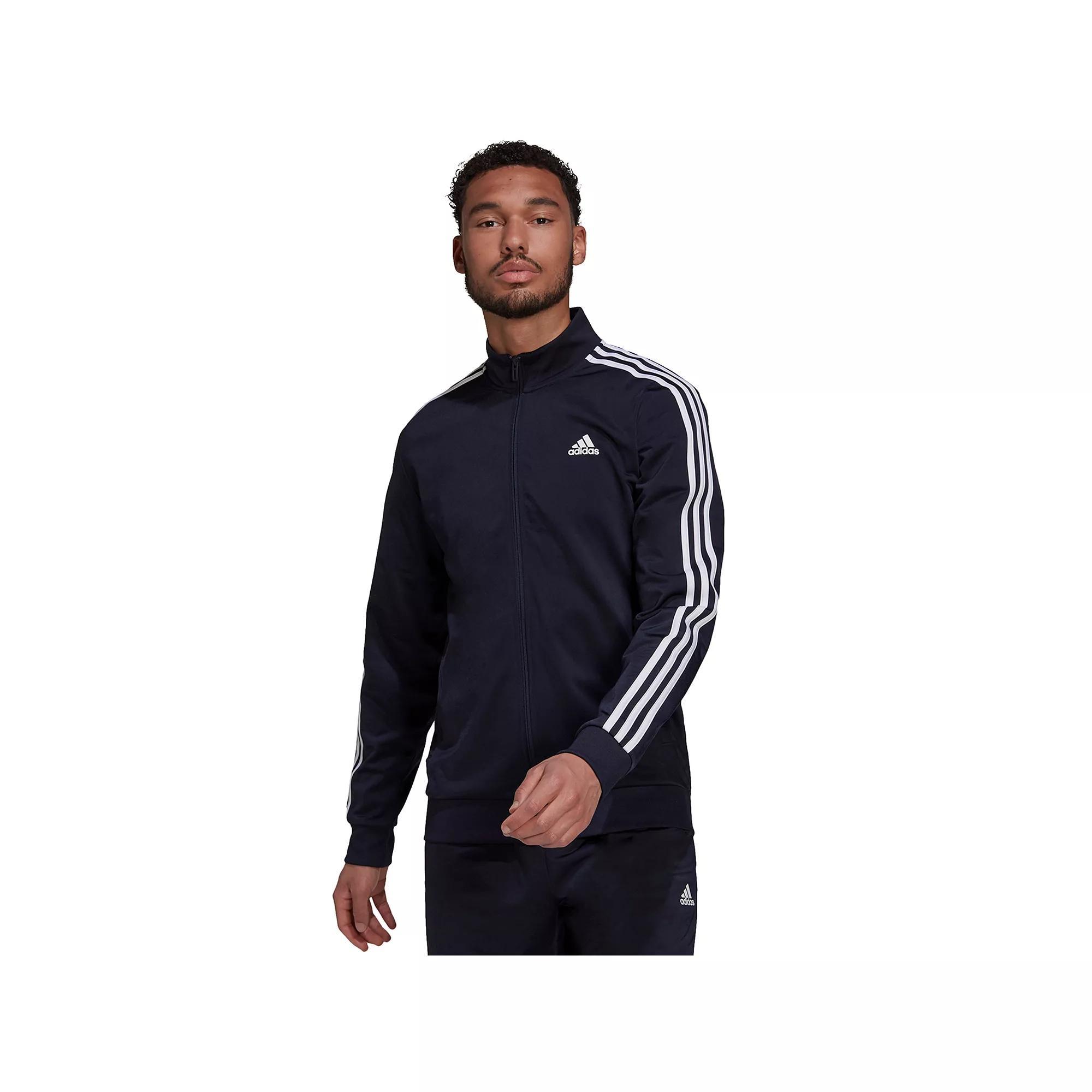 Men's adidas Tricot Track Jacket, Size: XXL, Black White Product Image