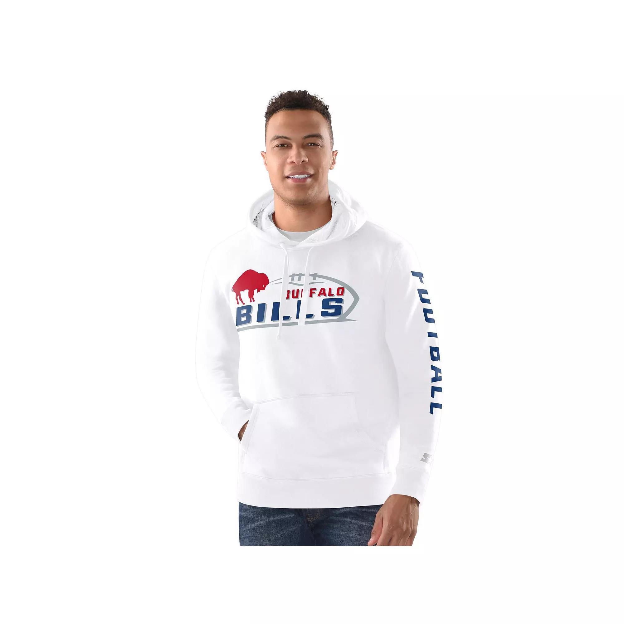 Men's Starter White Buffalo Bills Vintage Pullover Hoodie, Size: Small Product Image