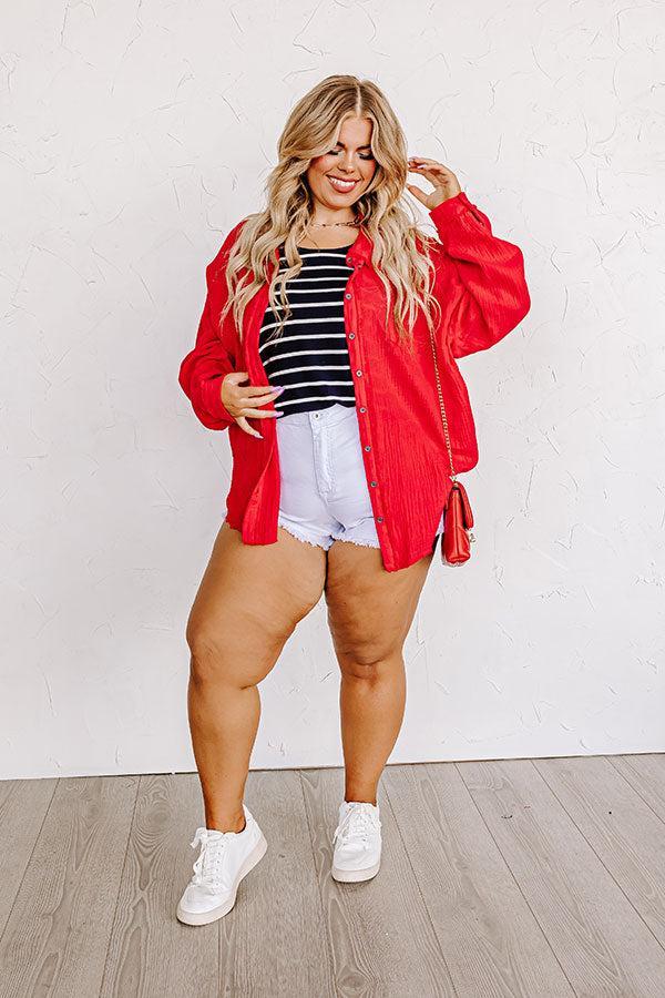 Sweeter In Stripes Shift Tank In Navy Curves Product Image