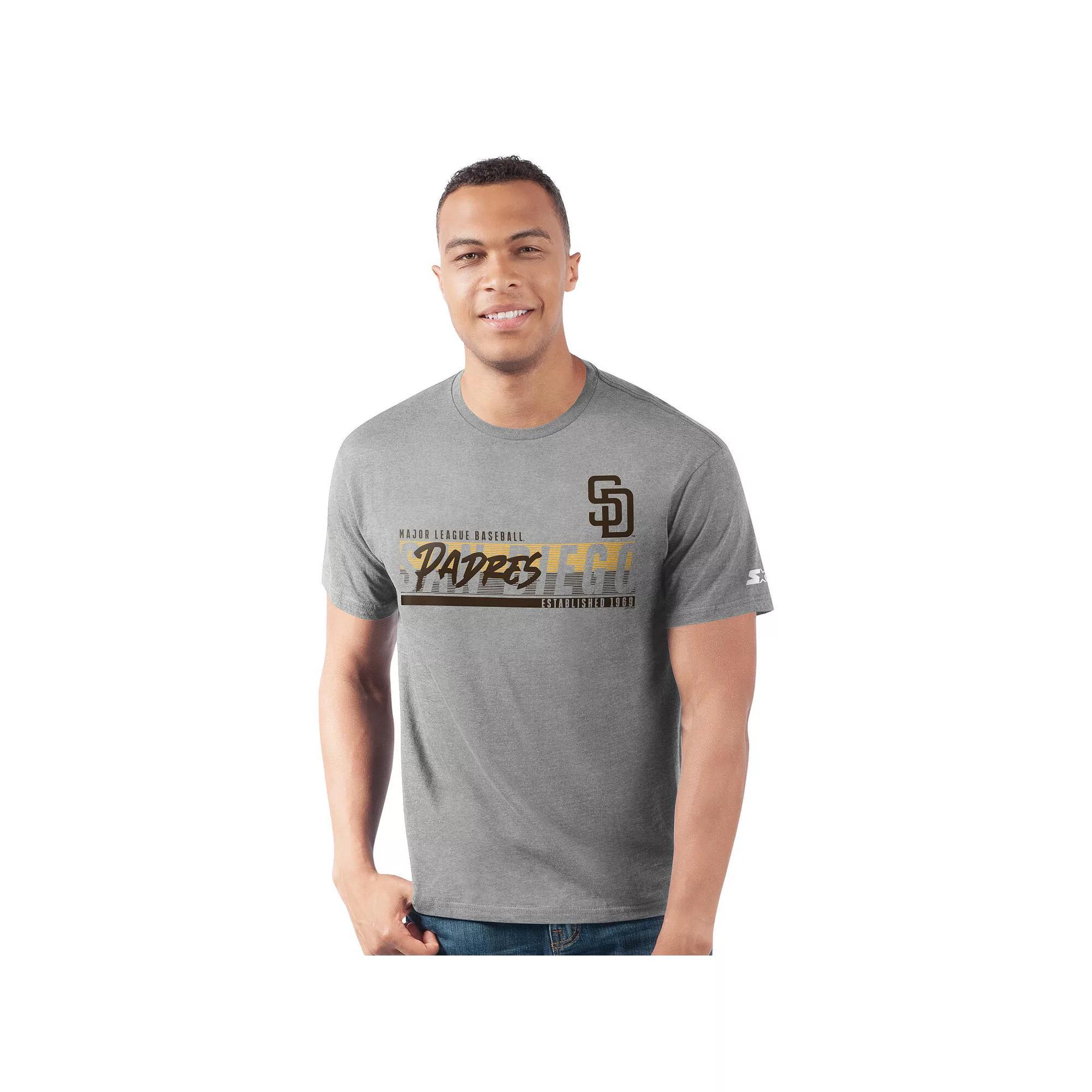 Men's Starter  Heather Gray San Diego Padres Prime Time Team T-Shirt, Size: Small, Grey Product Image