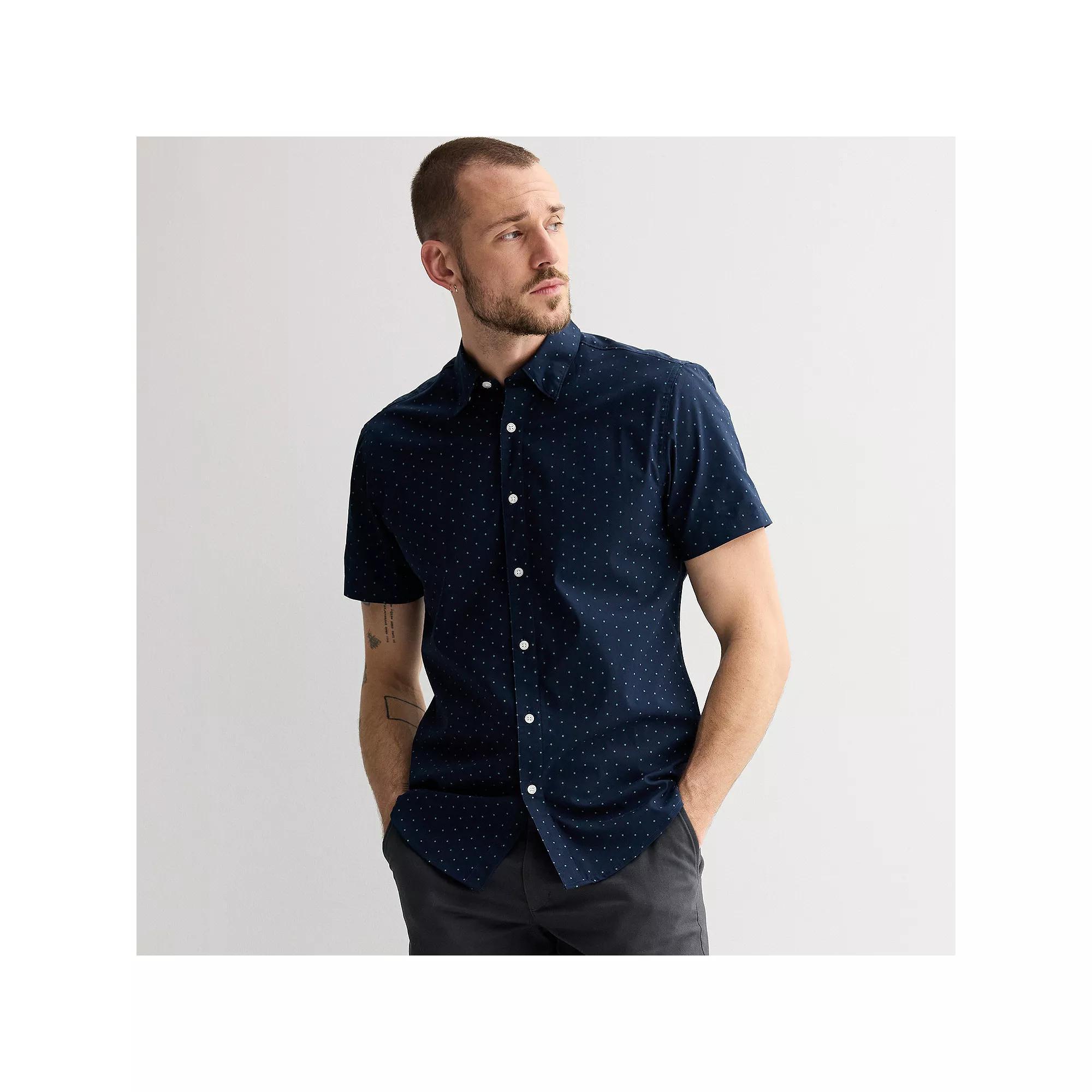 Men's Sonoma Goods For Life® Short Sleeve Performance Shirt, Size: Large, Diamond Jay Blue Product Image