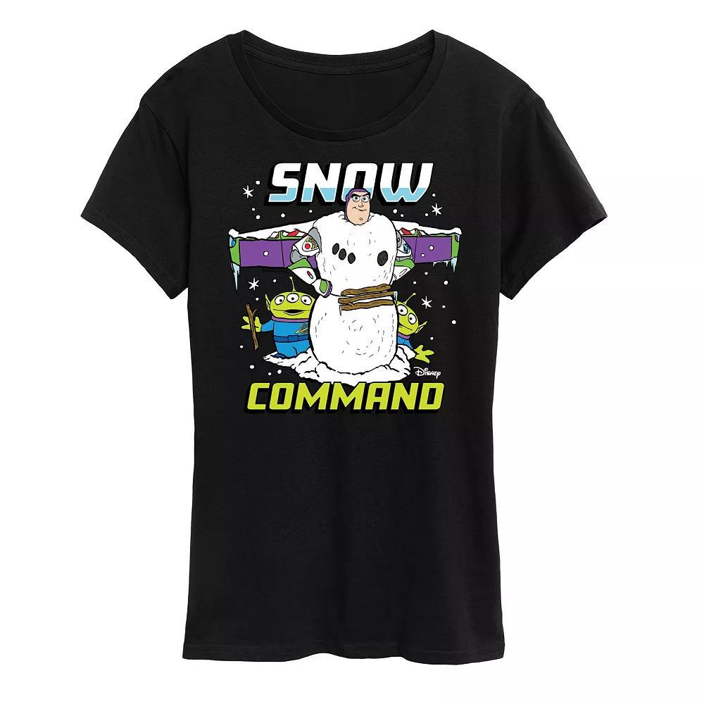 Disney / Pixars Toy Story Womens Snow Command Graphic Tee, Girls Grey Royal Blue Product Image
