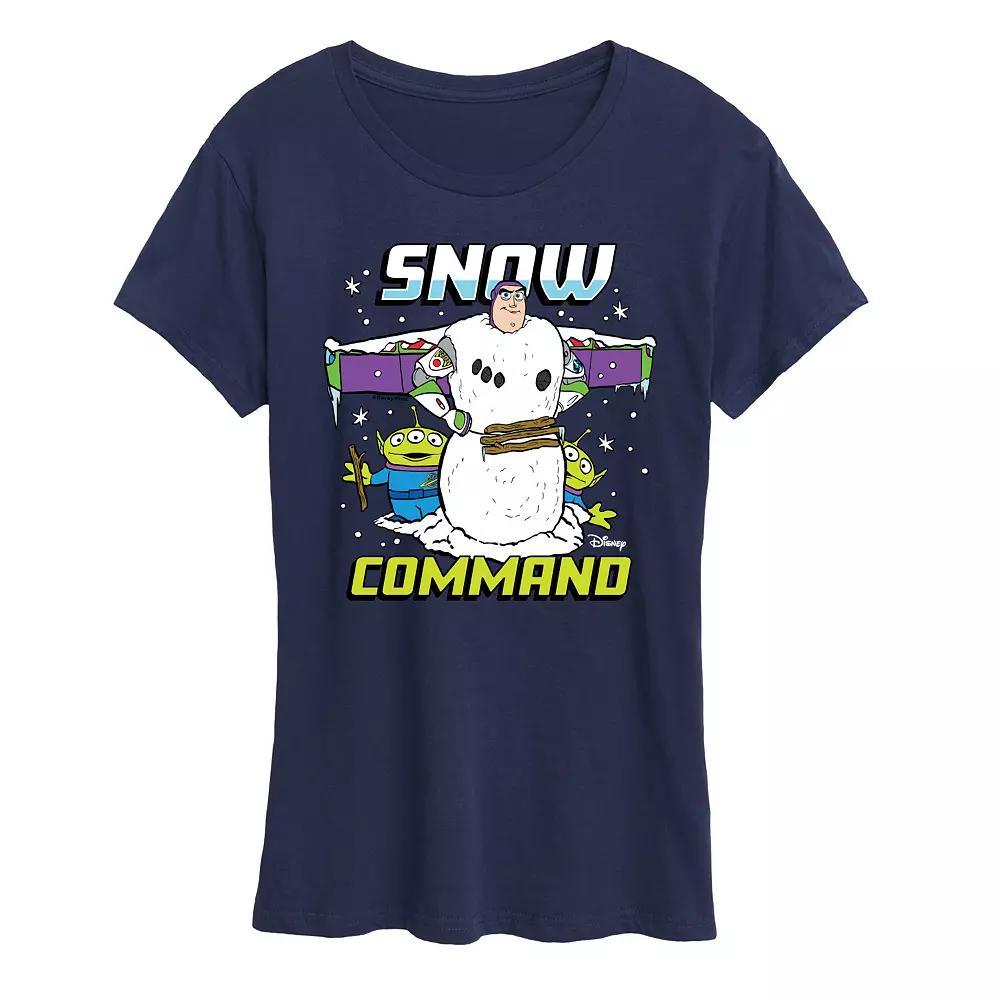 Disney / Pixars Toy Story Womens Snow Command Graphic Tee, Girls Grey Royal Blue Product Image