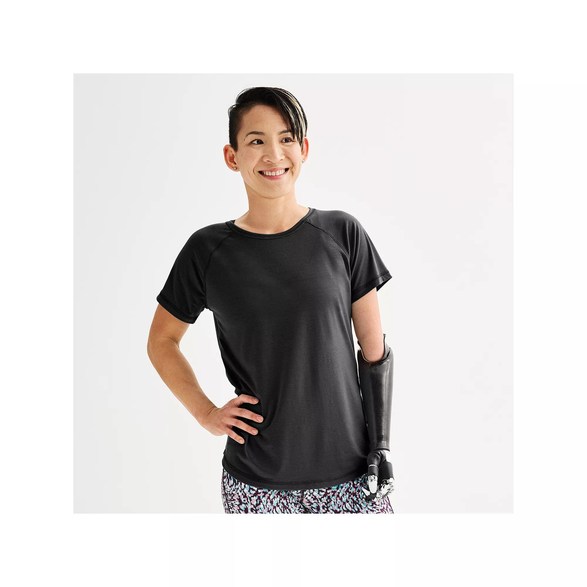 Women's Tek Gear® Adaptive Core Raglan Tee, Size: Medium, Mineral Black Product Image