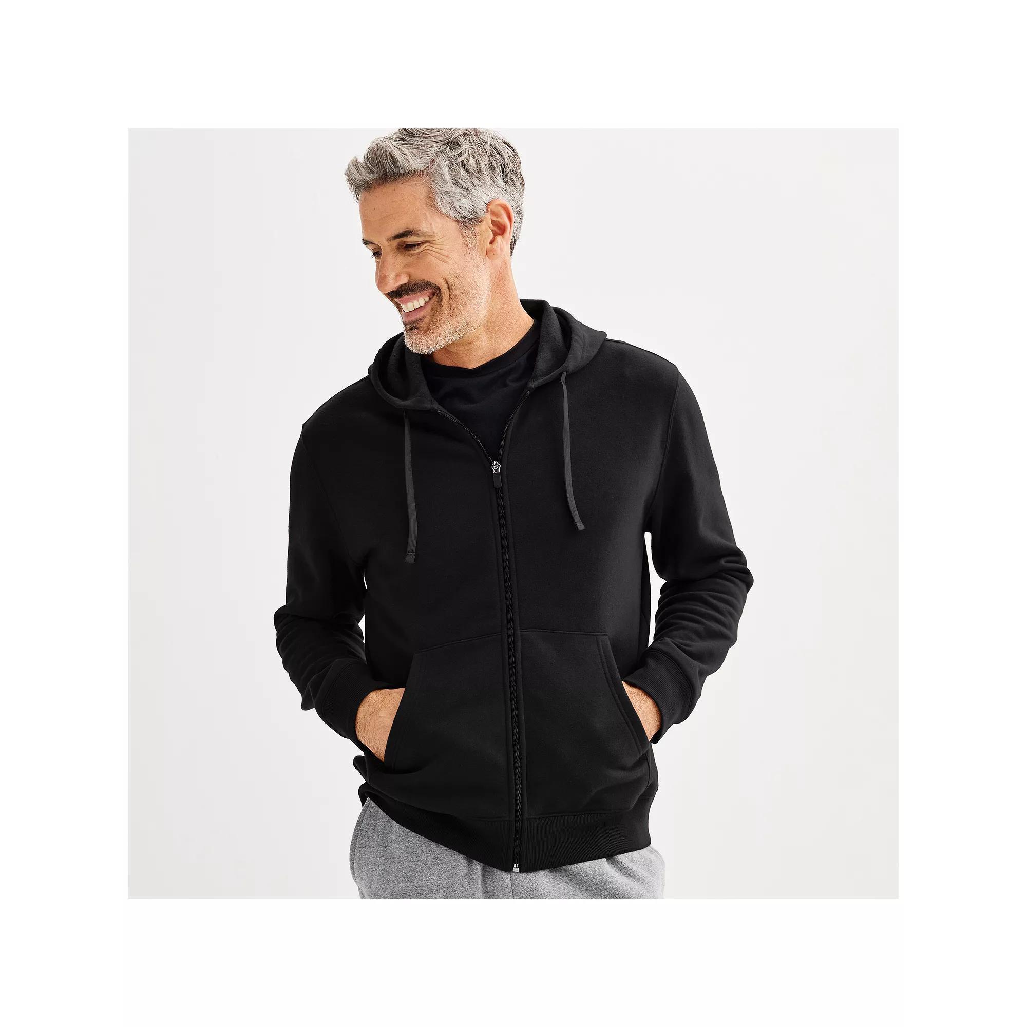 Men's Tek Gear® Ultra Soft Fleece Zip Front Hoodie, Size: Medium, Modern White Product Image
