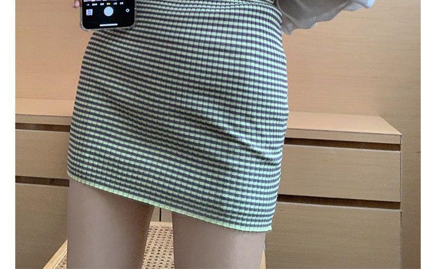 Spaghetti Strap Striped Slim-Fit Mini Dress Product Image