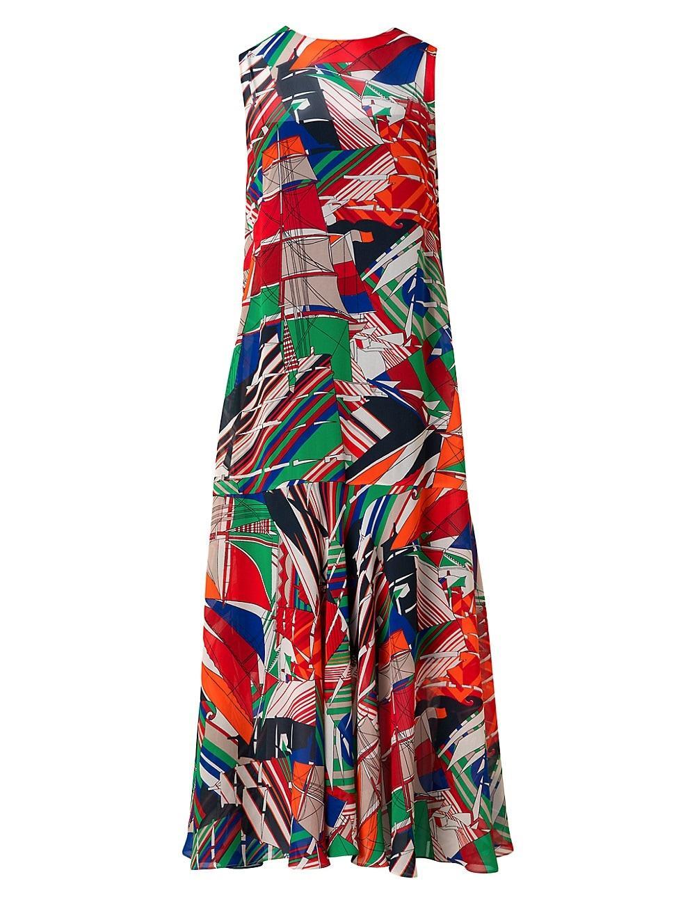 Womens Abstract Printed Georgette Dress Product Image