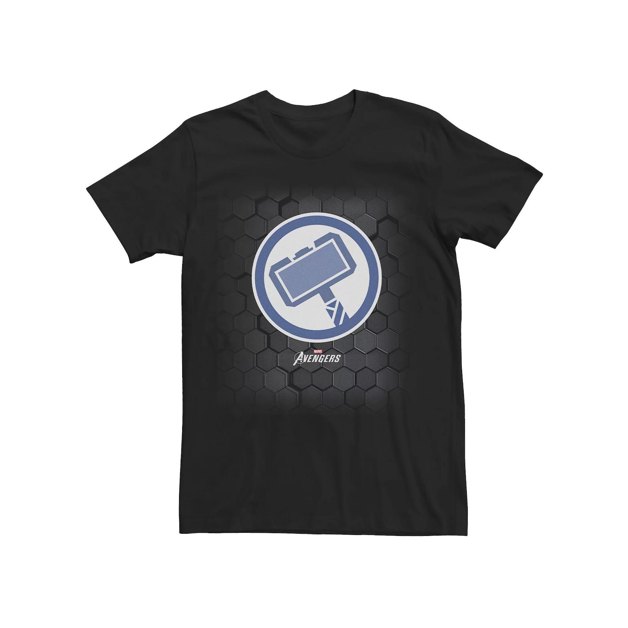 Men's Marvel Gamerverse Thor Symbol Hexagon Background Tee, Size: Medium, Black Product Image