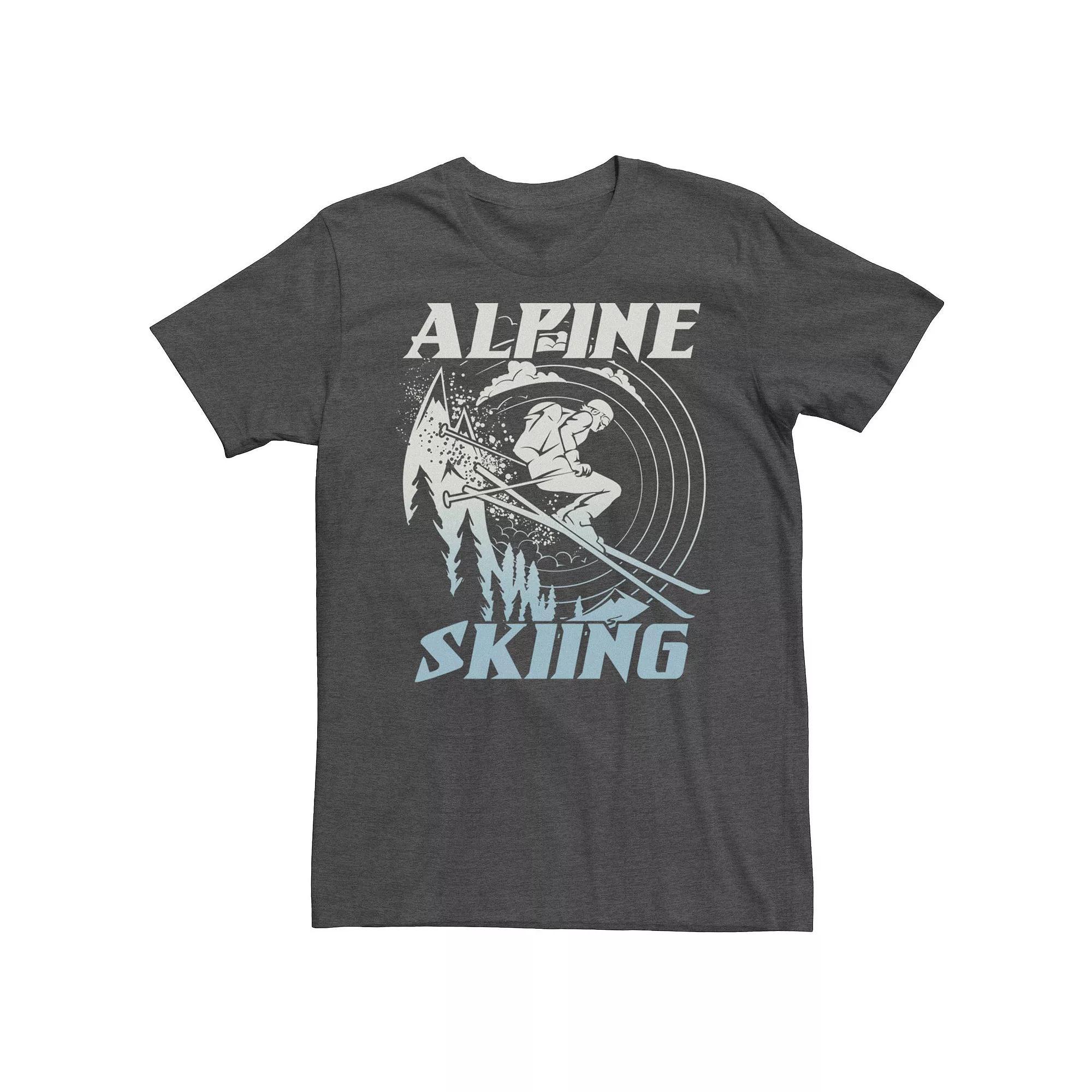 Men's Alpine Skiing Portrait Stamp Tee, Size: XL, Grey Heather Product Image