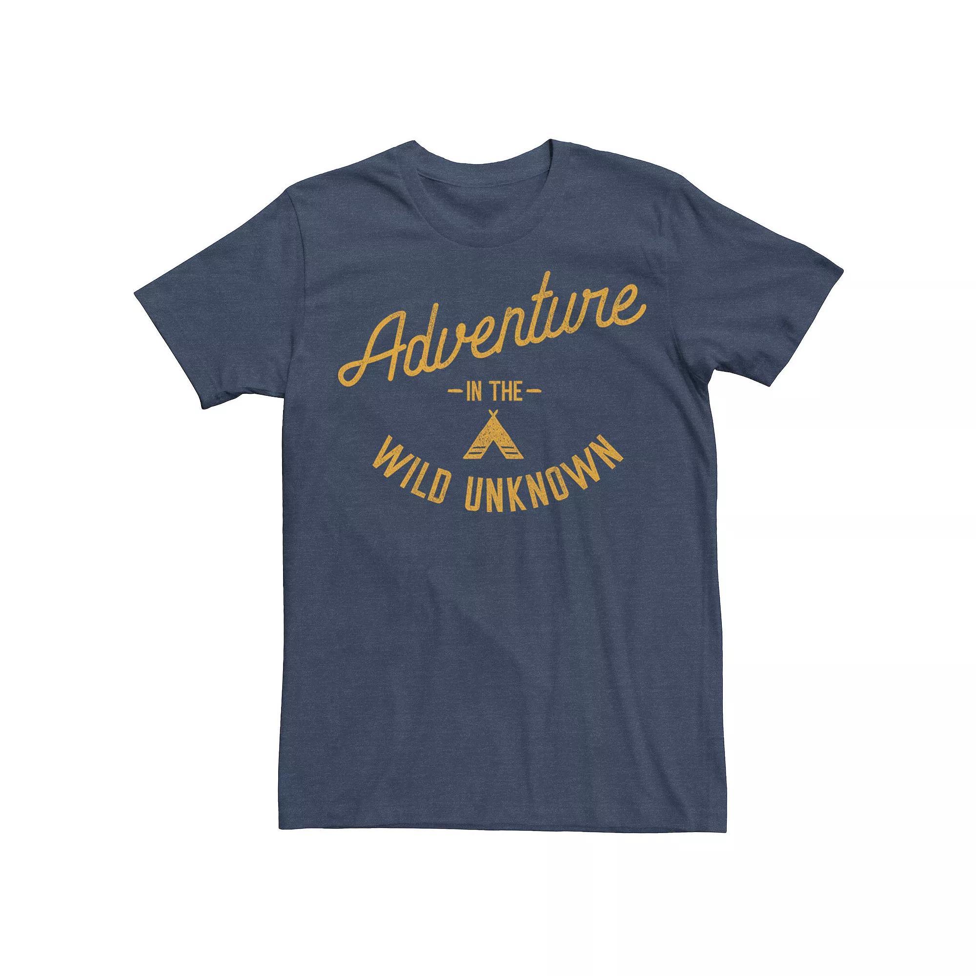 Men's Adventure Graphic Tee, Size: Large, Navy Grey Product Image