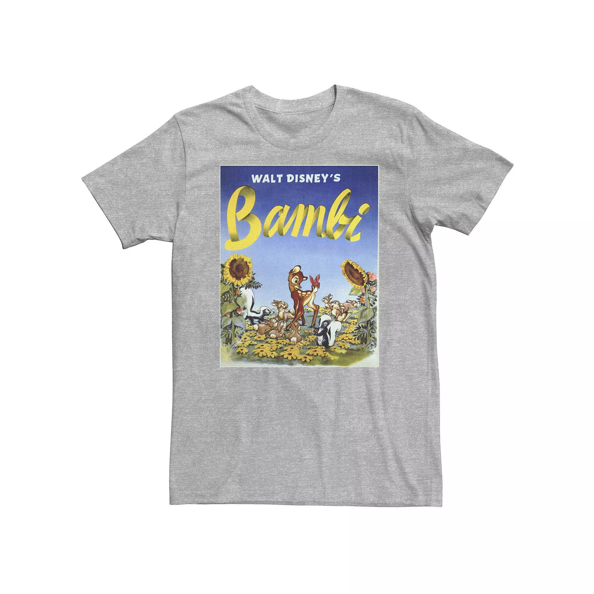 Big & Tall Disney Bambi Sunflower Poster Tee, Men's, Size: 3XL Tall, Athletic Grey Product Image