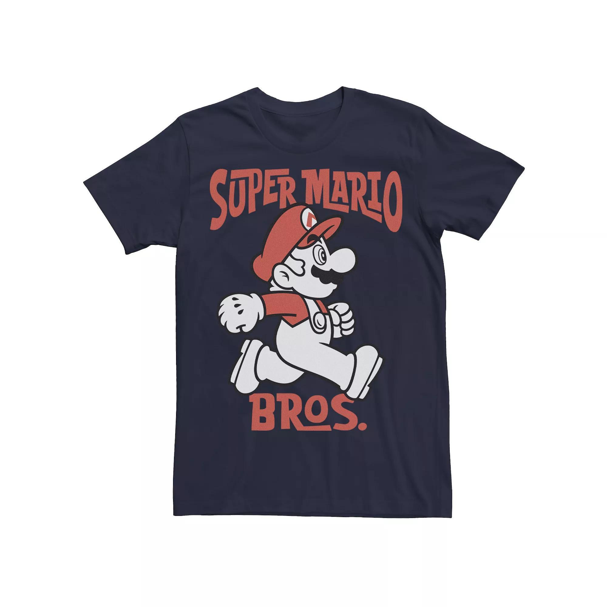 Men's Nintendo Super Mario Bros. Retro Portrait Tee, Size: Medium, Blue Product Image