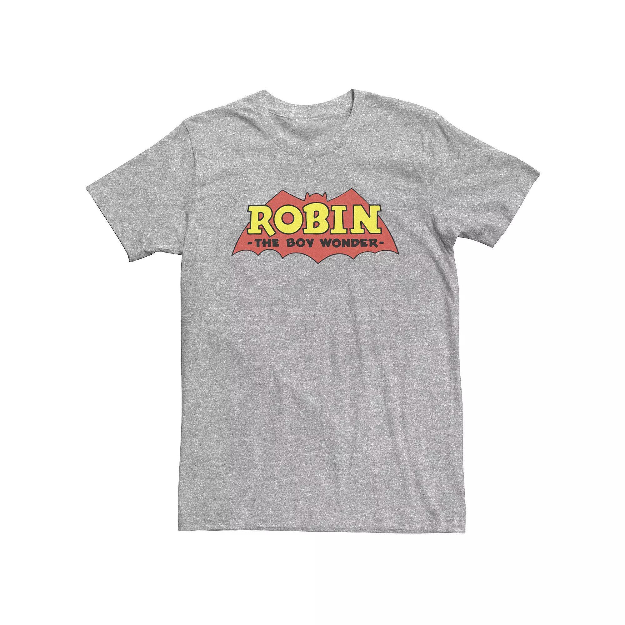 Big & Tall DC Comics Robin The Boy Wonder Classic Logo Tee, Men's, Size: 3XL Tall, Athletic Grey Product Image