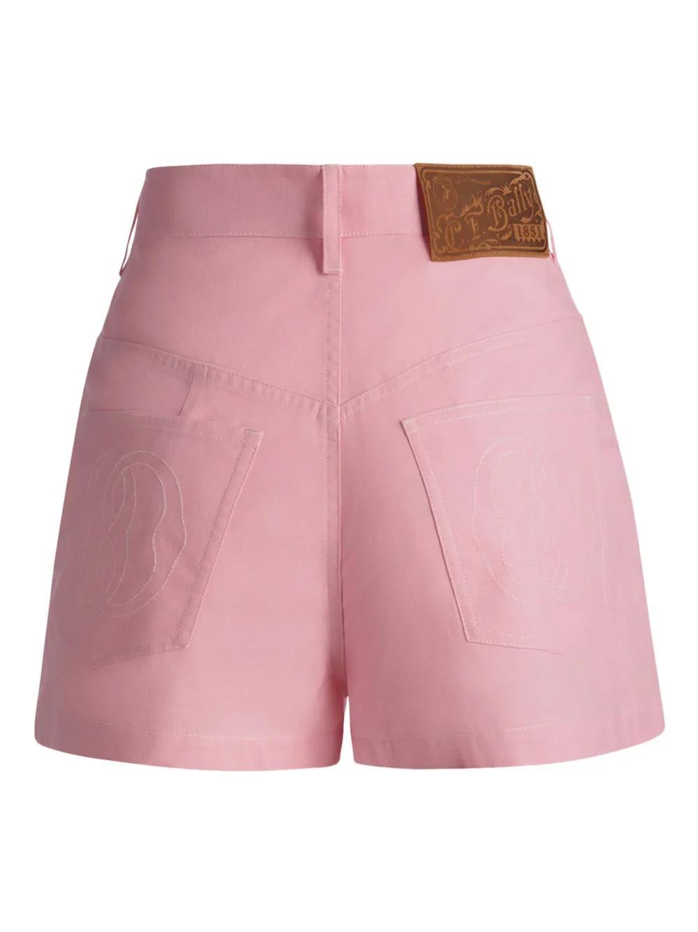BALLY High-waisted Cotton Shorts In Taffy Product Image