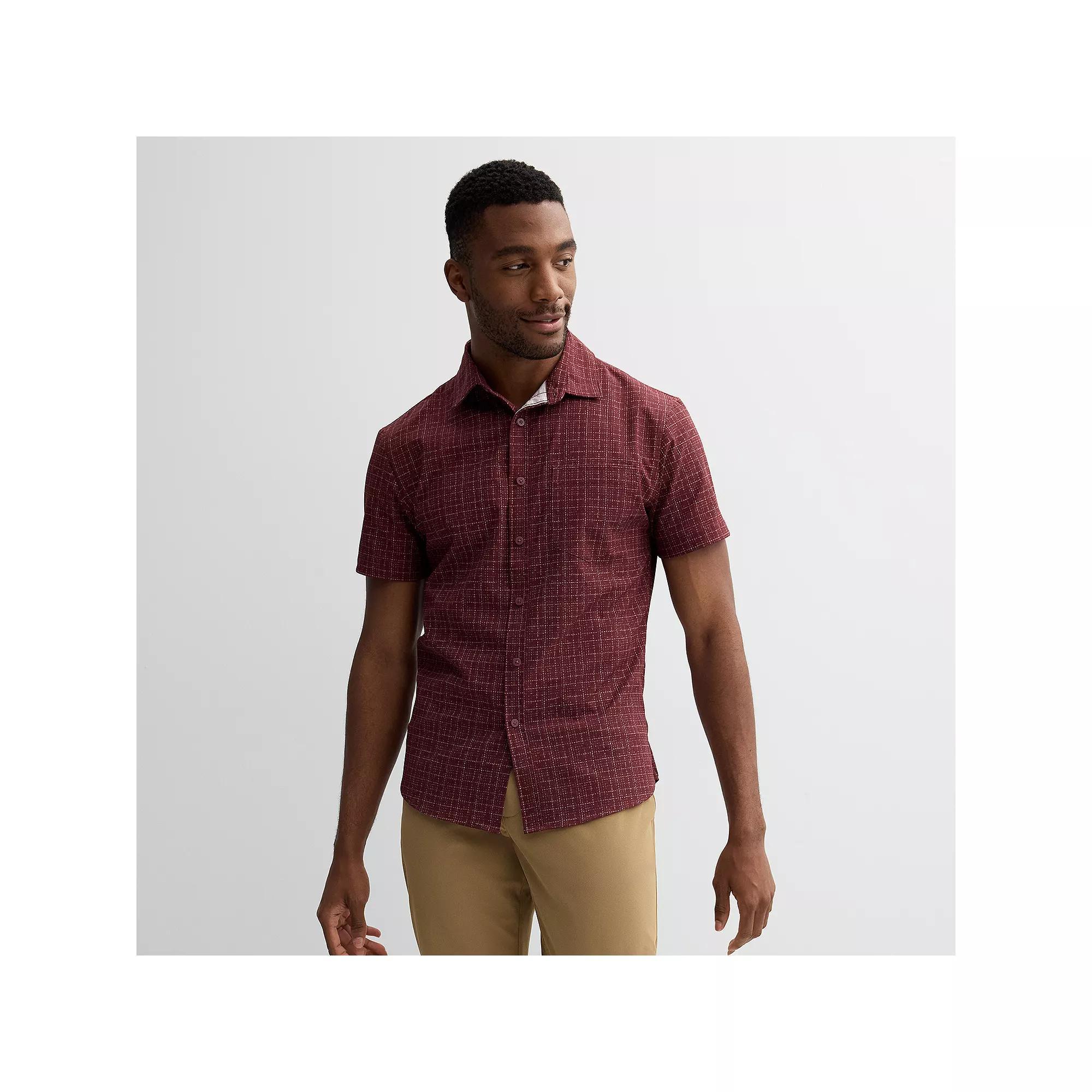 Men's FLX Slim Performance Untucked-Fit Button Down Shirt, Size: Medium SLIM, Kacey Beige Product Image