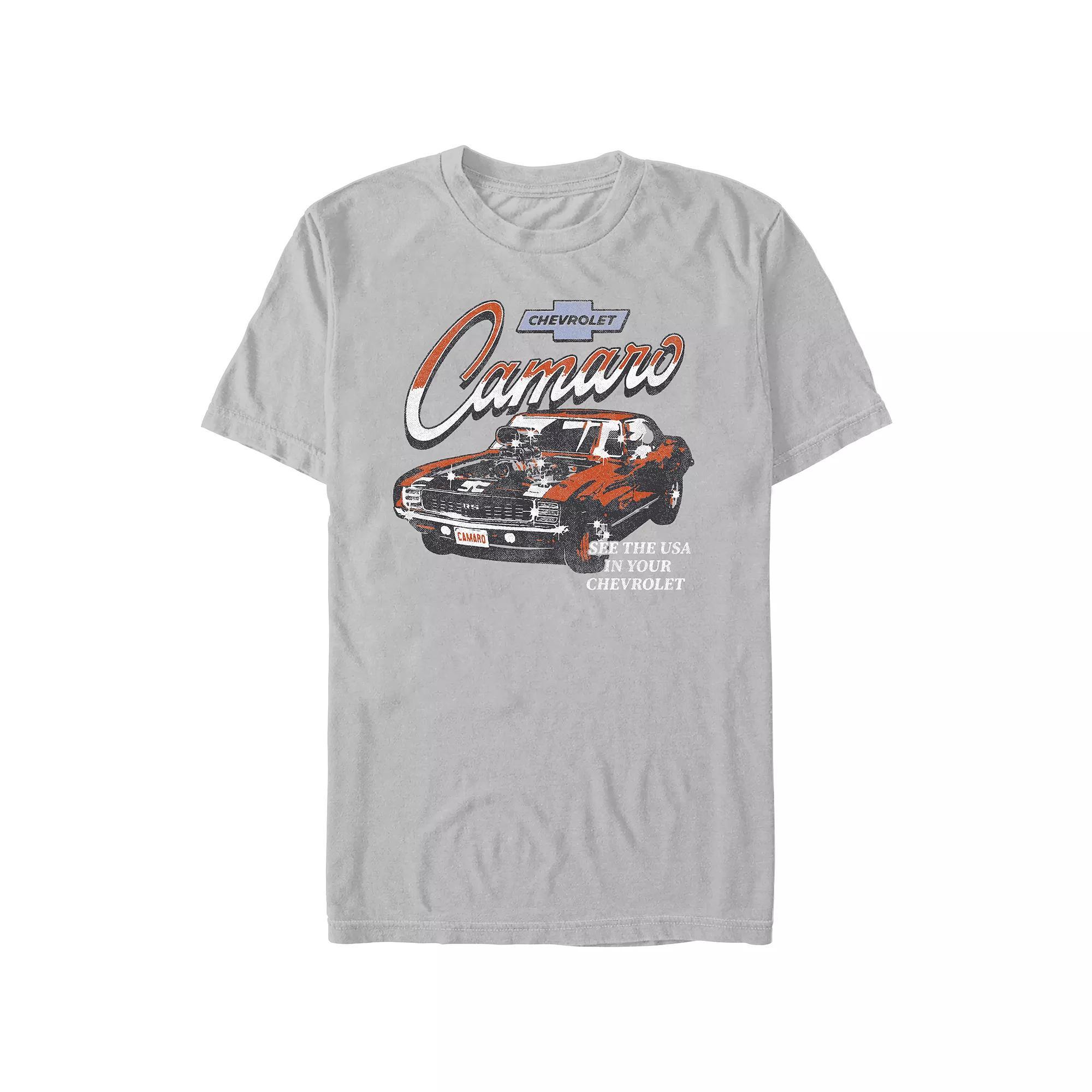 Men's Chevrolet Camaro See The USA In Your Chevrolet Graphic Tee, Size: XS, Silver Product Image